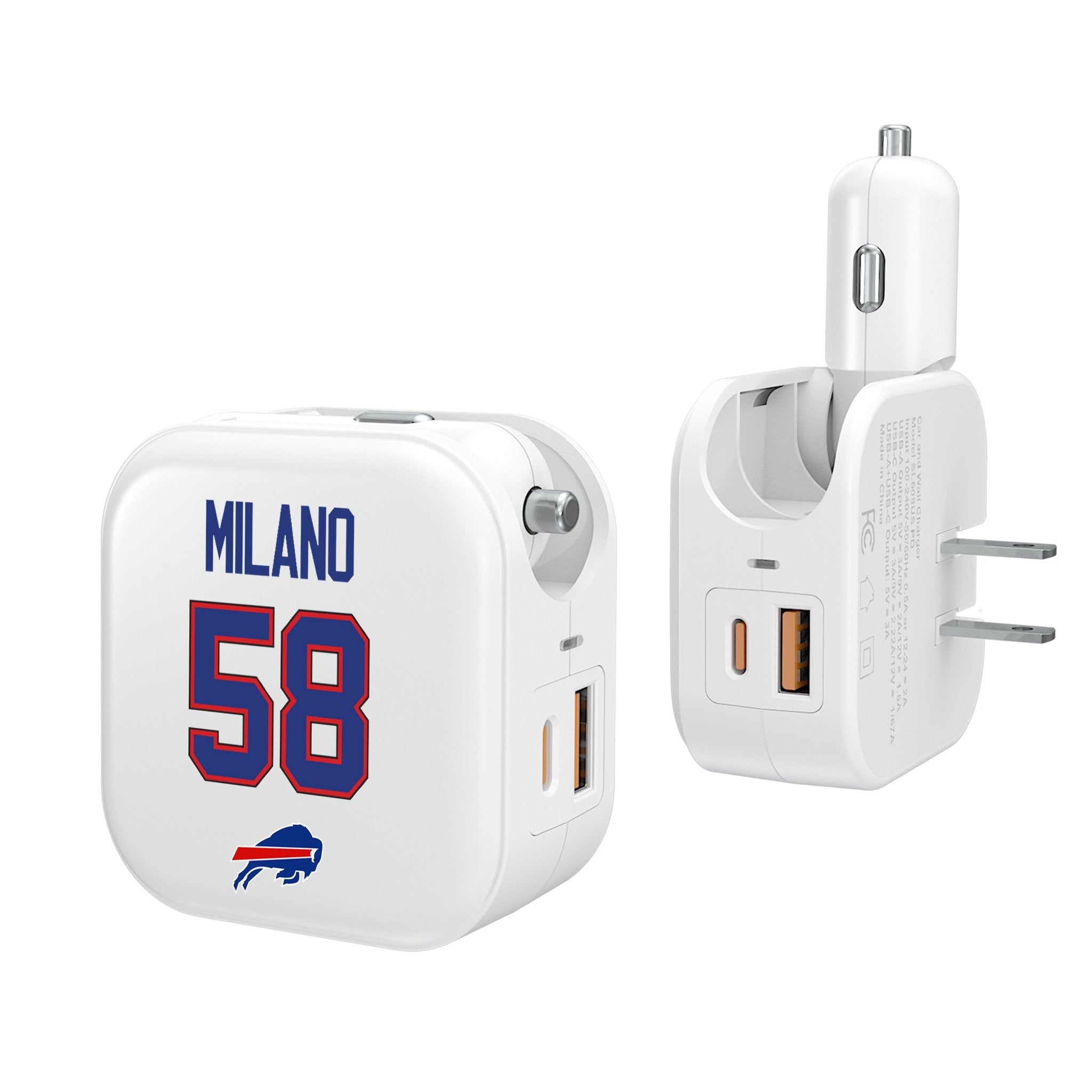 Matt Milano Buffalo Bills 58 Ready 2 in 1 USB Charger - Sports Gifts, Sports Memorabilia, Sports Collectibles, Fan Shop
