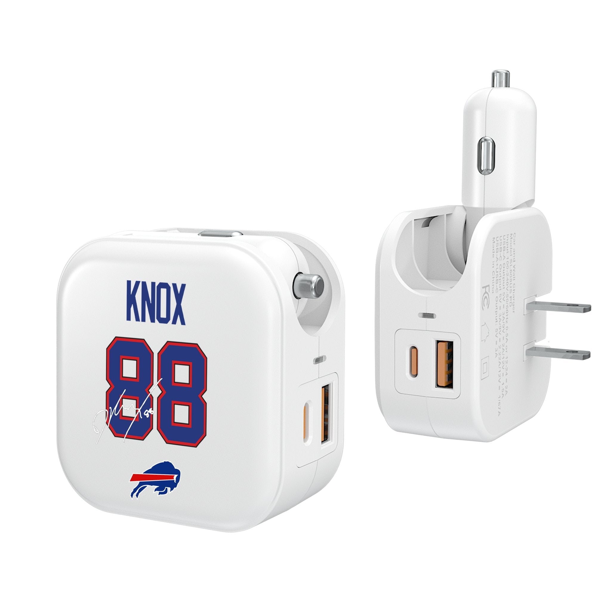 Dawson Knox Buffalo Bills 88 Ready 2 in 1 USB Charger - Sports Gifts, Sports Memorabilia, Sports Collectibles, Fan Shop