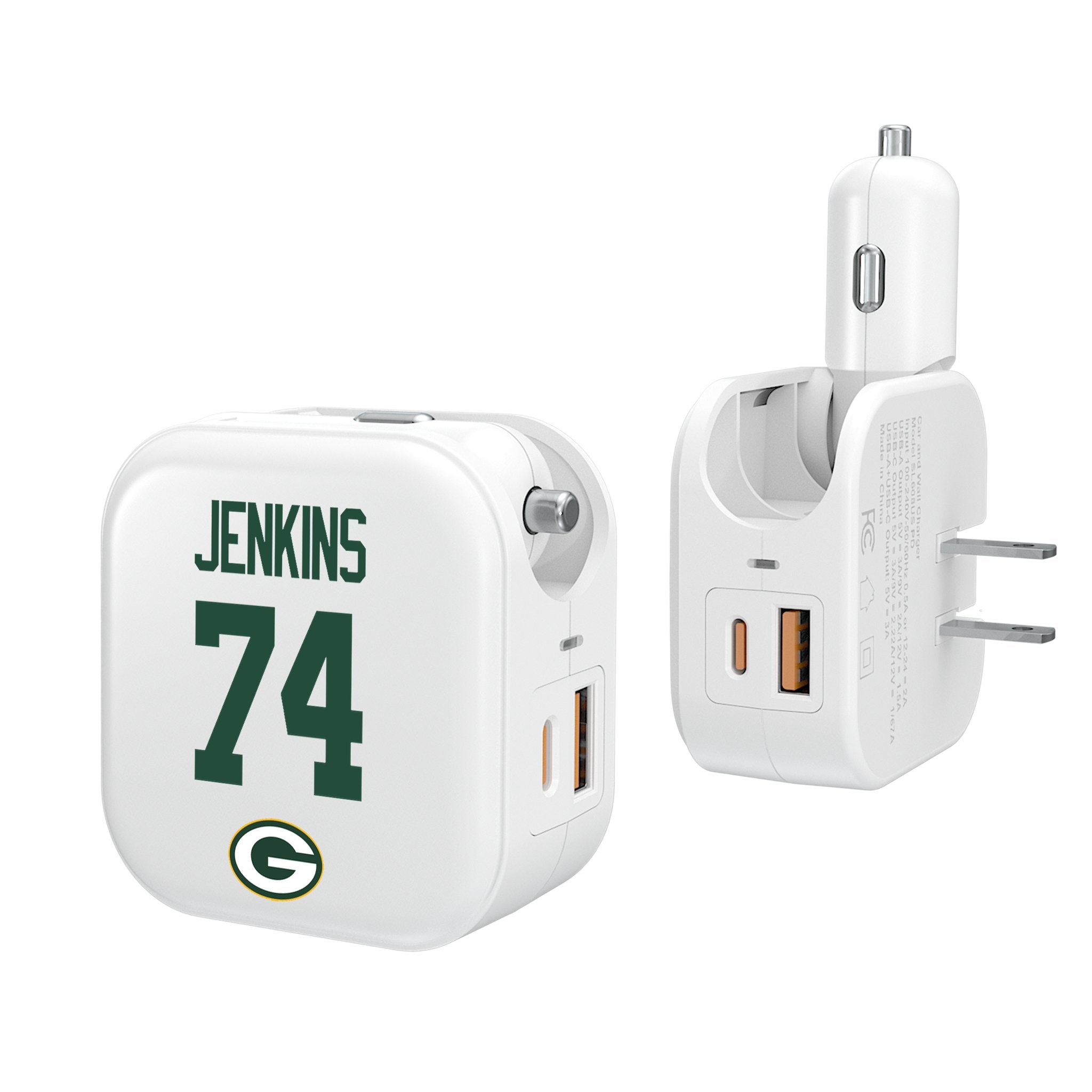 Elgton Jenkins Green Bay Packers 74 Ready 2 in 1 USB Charger - Sports Gifts, Sports Memorabilia, Sports Collectibles, Fan Shop