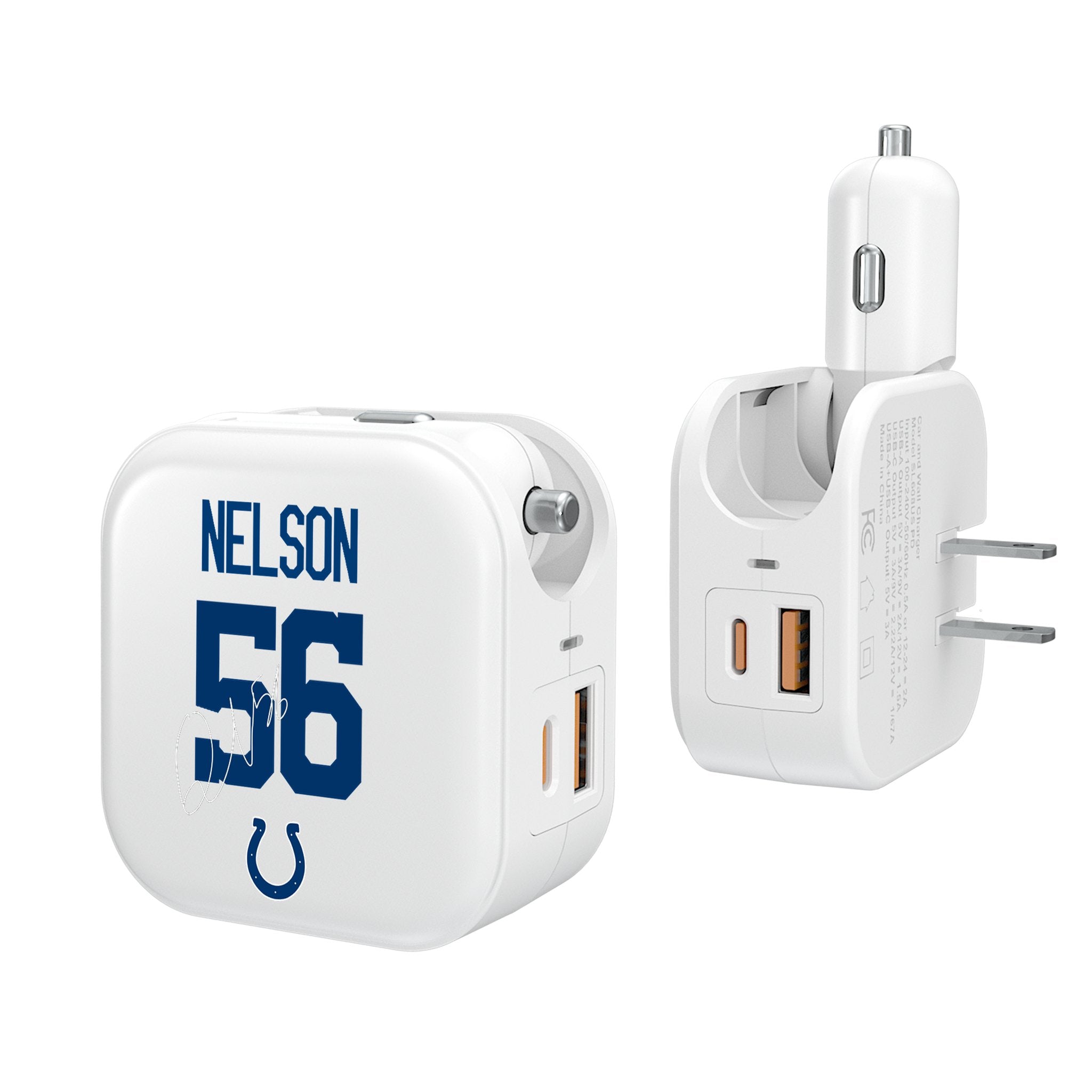 Quenton Nelson Indianapolis Colts 56 Ready 2 in 1 USB Charger - Sports Gifts, Sports Memorabilia, Sports Collectibles, Fan Shop
