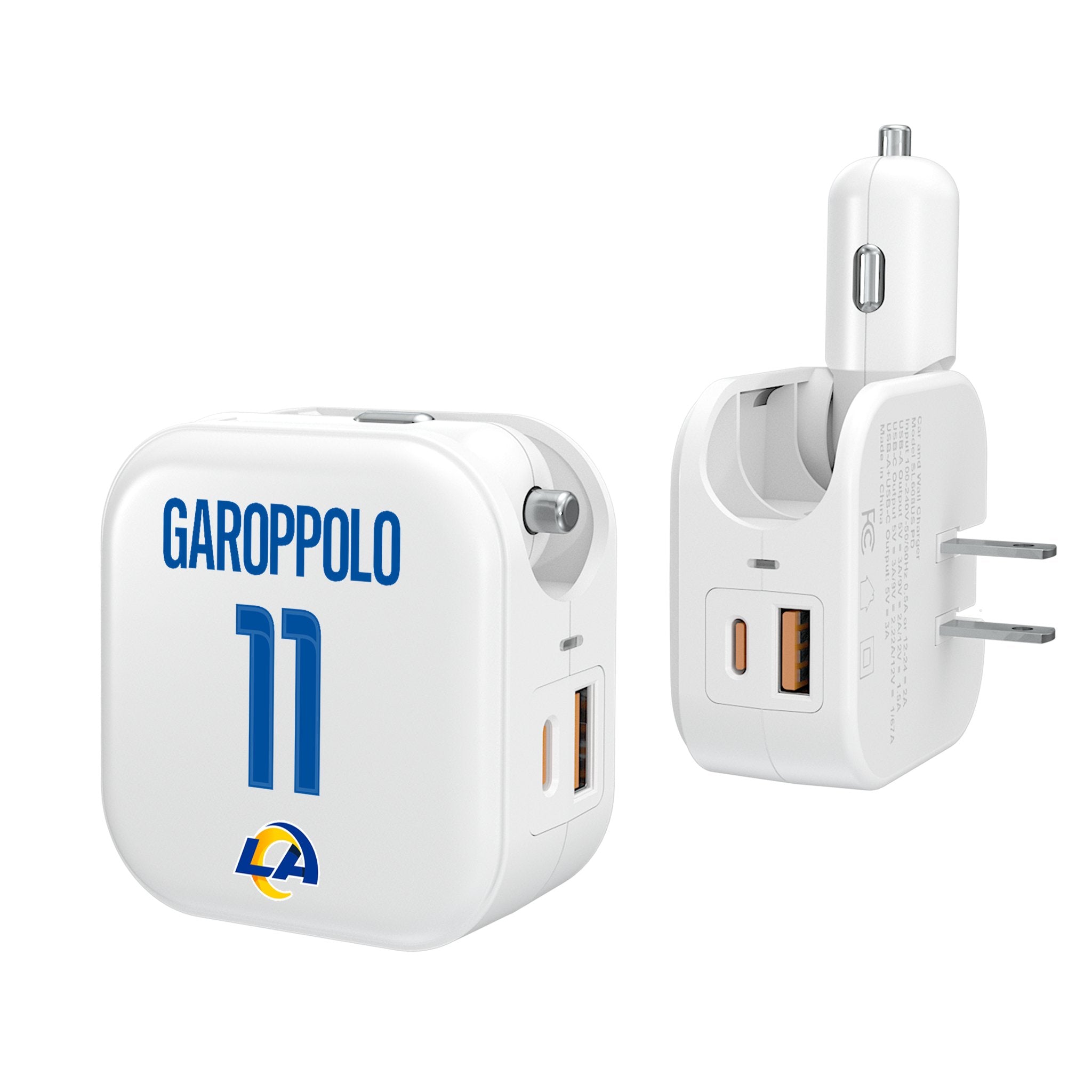 Jimmy Garoppolo Los Angeles Rams 11 Ready 2 in 1 USB Charger - Sports Gifts, Sports Memorabilia, Sports Collectibles, Fan Shop