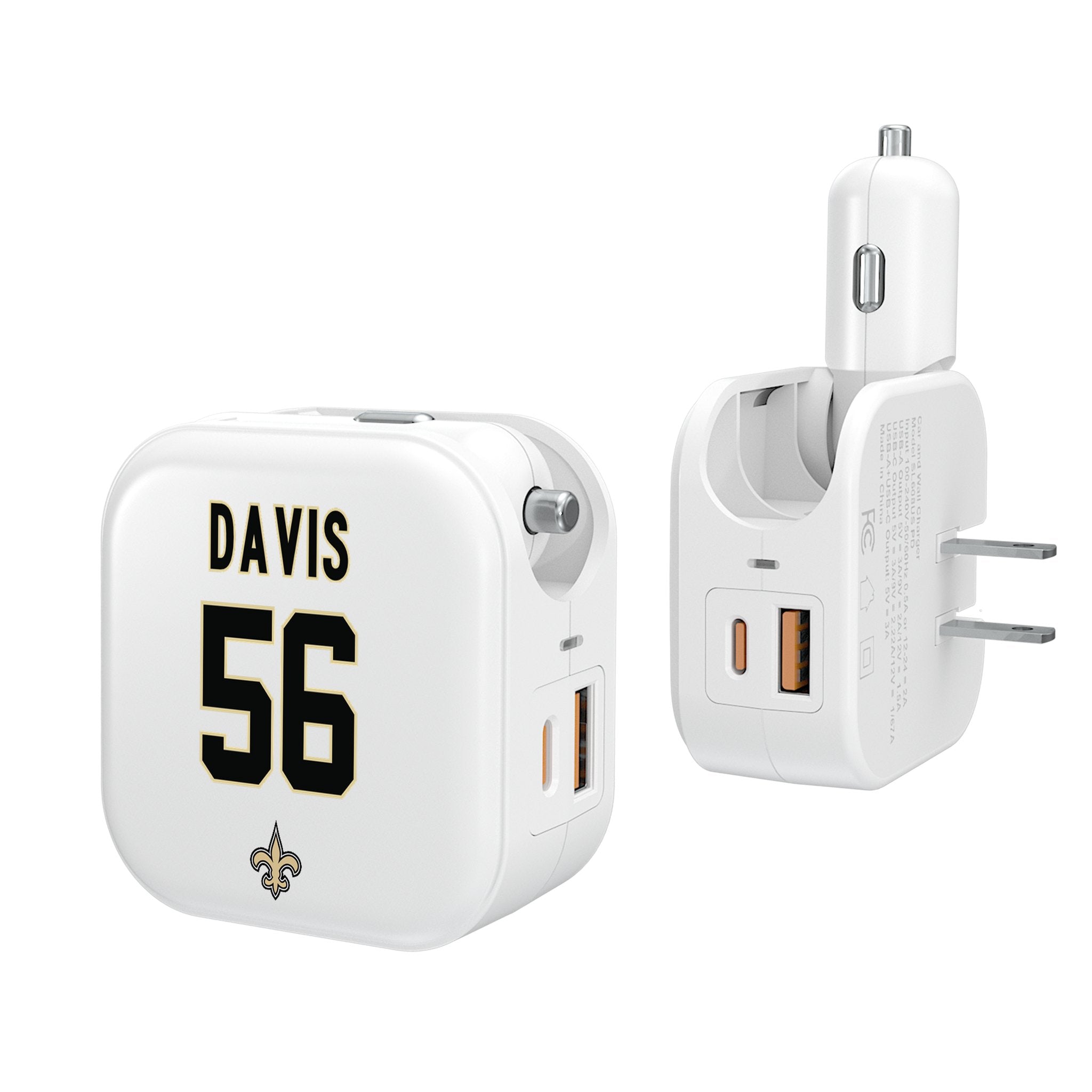 Demario Davis New Orleans Saints 56 Ready 2 in 1 USB Charger - Sports Gifts, Sports Memorabilia, Sports Collectibles, Fan Shop