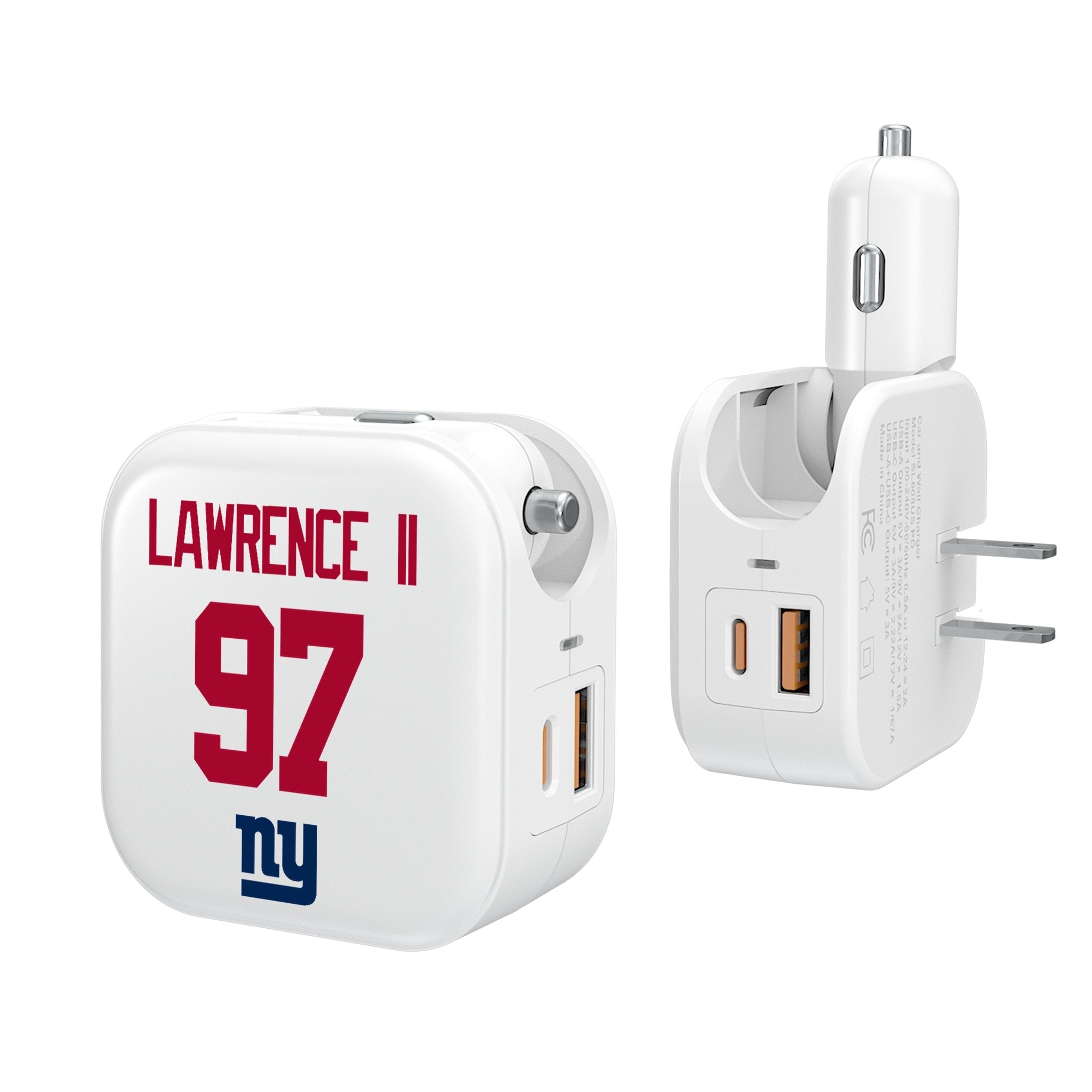 Dexter Lawrence II New York Giants 97 Ready 2 in 1 USB Charger - Sports Gifts, Sports Memorabilia, Sports Collectibles, Fan Shop