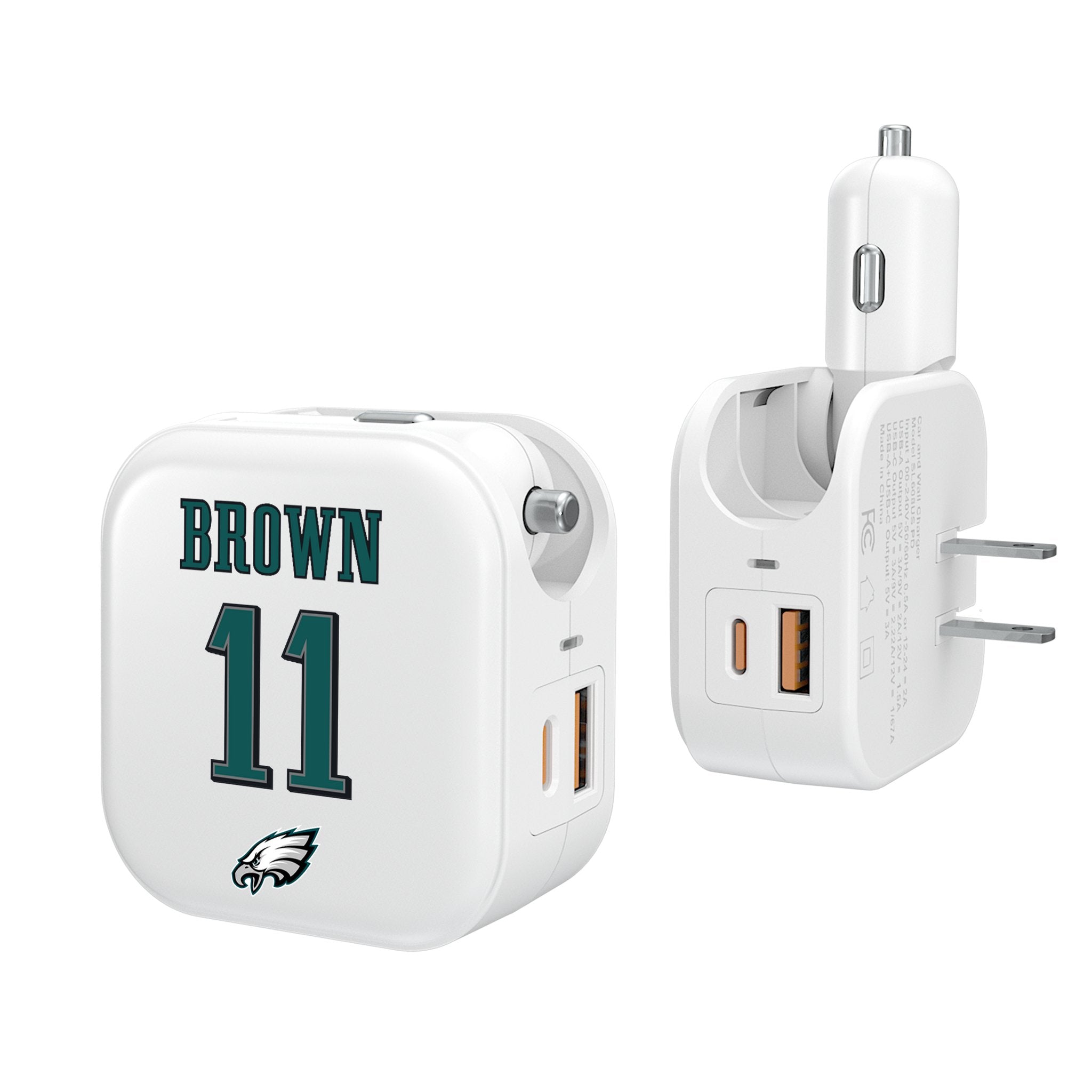 A.J. Brown Philadelphia Eagles 11 Ready 2 in 1 USB Charger - Sports Gifts, Sports Memorabilia, Sports Collectibles, Fan Shop