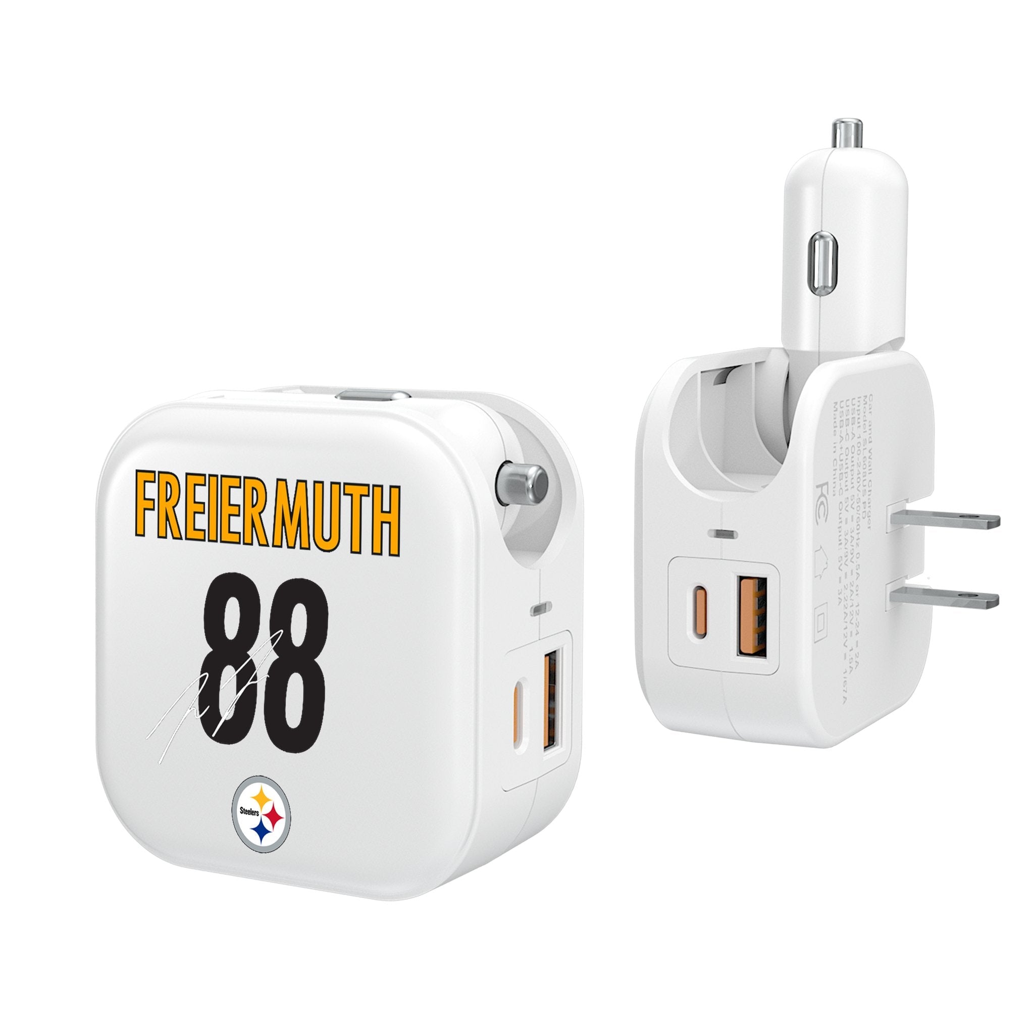 Pat Freiermuth Pittsburgh Steelers 88 Ready 2 in 1 USB Charger - Sports Gifts, Sports Memorabilia, Sports Collectibles, Fan Shop