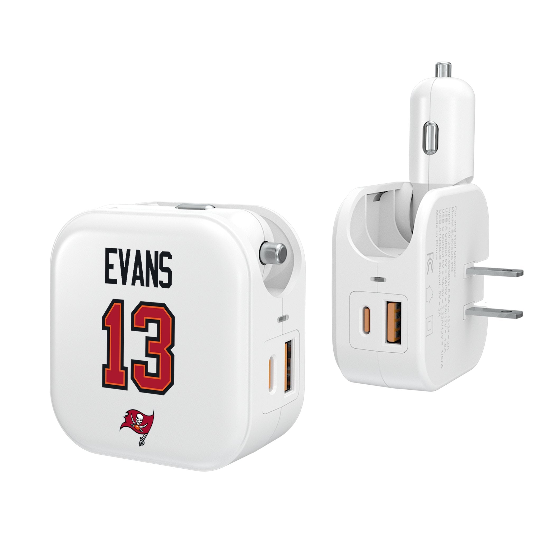 Mike Evans Tampa Bay Buccaneers 13 Ready 2 in 1 USB Charger - Sports Gifts, Sports Memorabilia, Sports Collectibles, Fan Shop