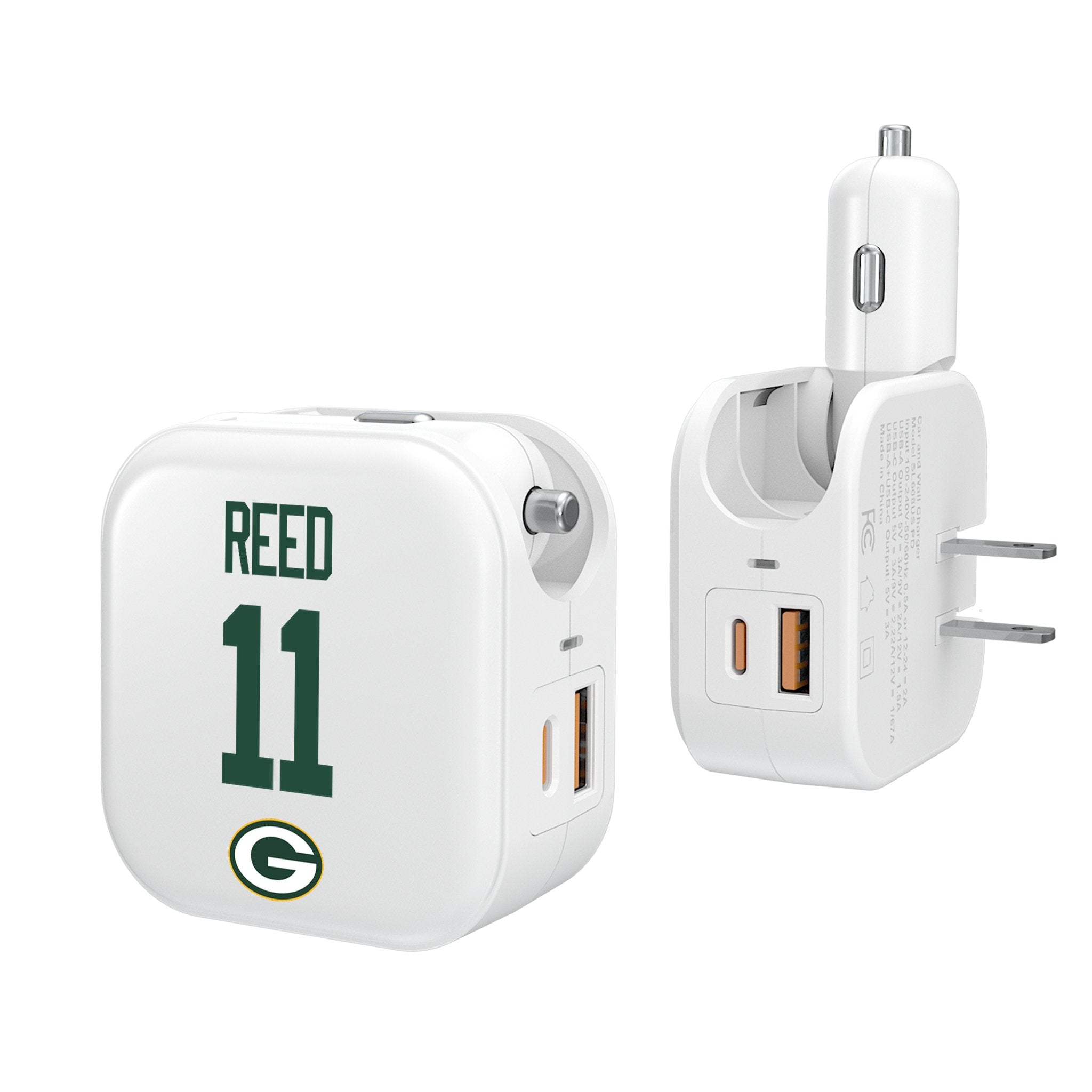 Jayden Reed Green Bay Packers 11 Ready 2 in 1 USB Charger - Sports Gifts, Sports Memorabilia, Sports Collectibles, Fan Shop