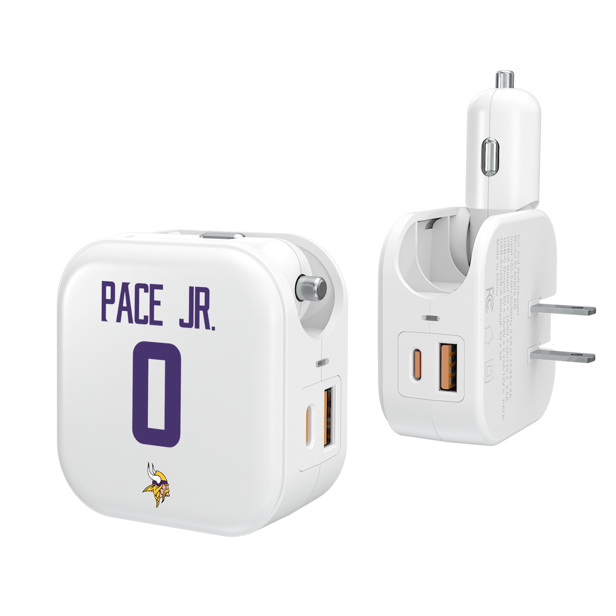 Ivan Pace Jr. Minnesota Vikings 0 Ready 2 in 1 USB Charger - Sports Gifts, Sports Memorabilia, Sports Collectibles, Fan Shop