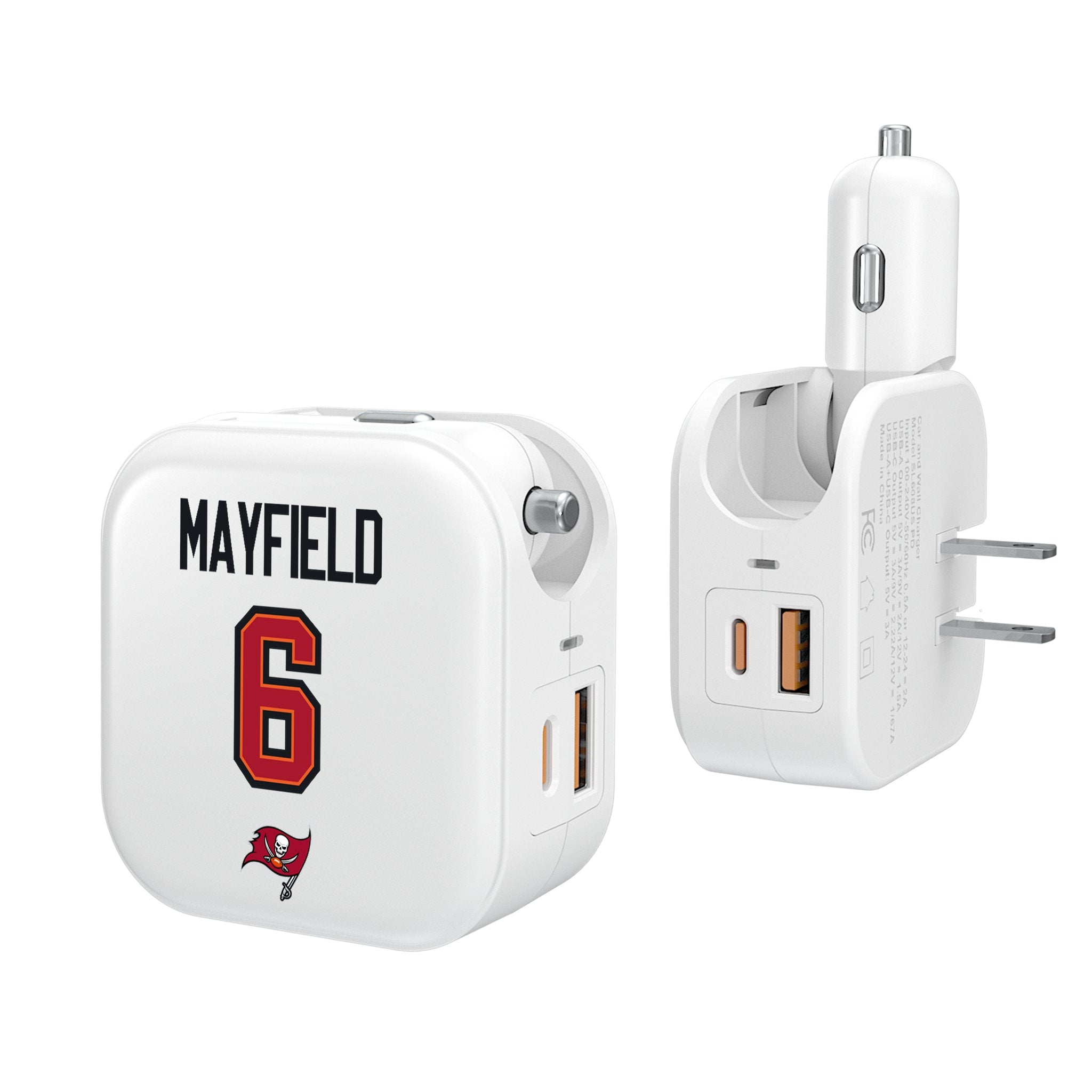Baker Mayfield Tampa Bay Buccaneers 6 Ready 2 in 1 USB Charger - Sports Gifts, Sports Memorabilia, Sports Collectibles, Fan Shop