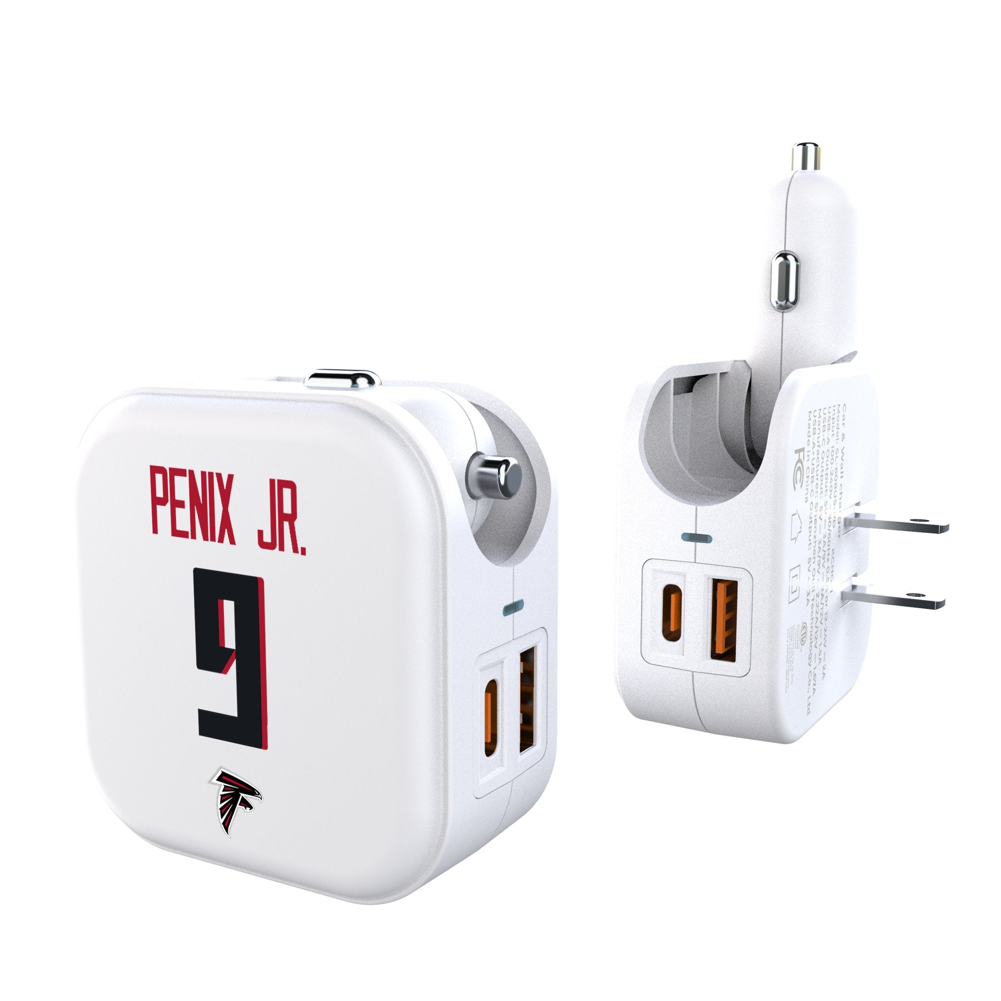 Michael Penix Jr. Atlanta Falcons 9 Game Tactic 2 in 1 USB Charger - Sports Gifts, Sports Memorabilia, Sports Collectibles, Fan Shop
