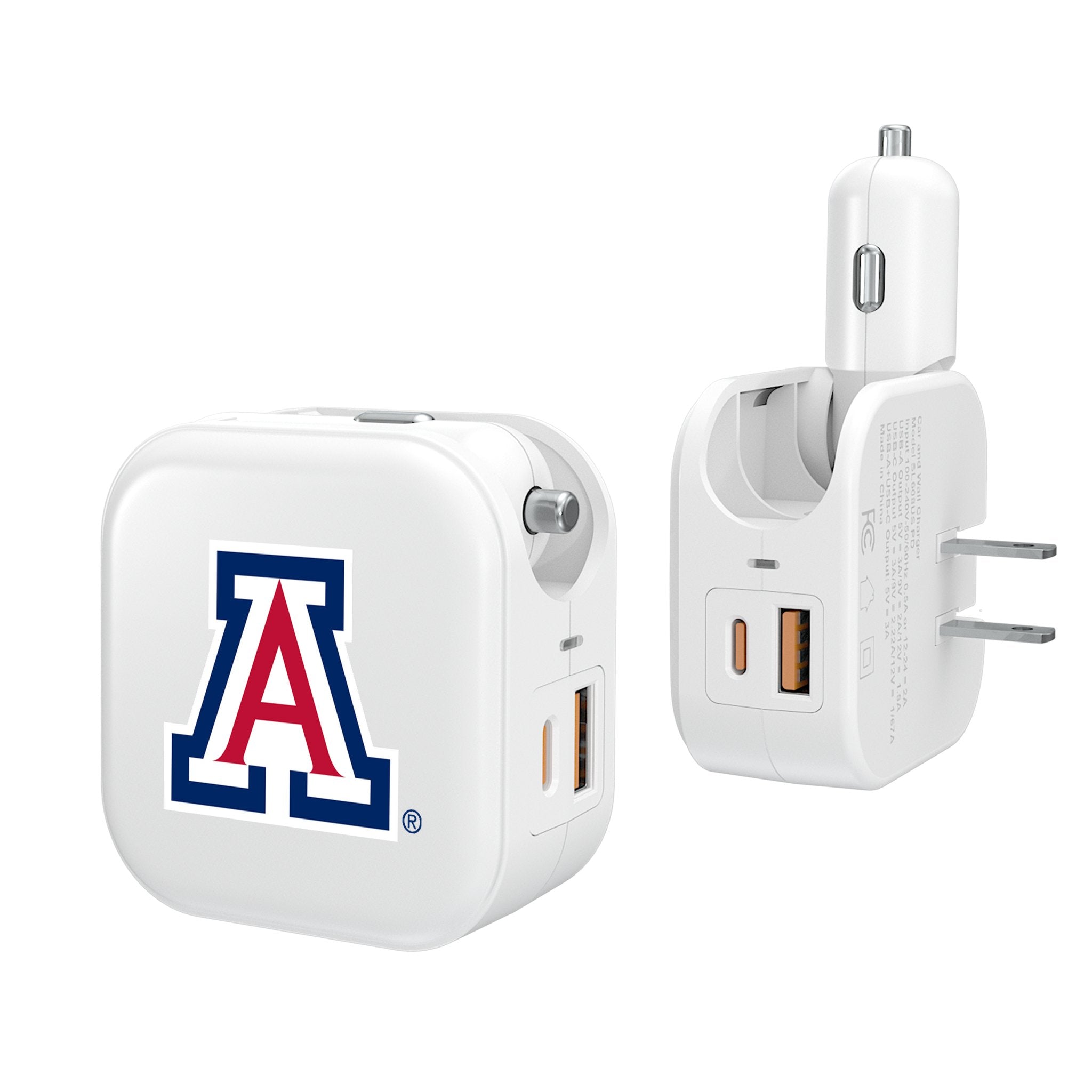 University of Arizona Wildcats Insignia 2 in 1 USB Charger - Sports Gifts, Sports Memorabilia, Sports Collectibles, Fan Shop