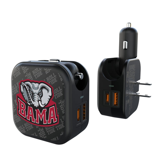 University of Alabama Crimson Tide Script A Quadtile 2 in 1 USB A/C Charger - Sports Gifts, Sports Memorabilia, Sports Collectibles, Fan Shop