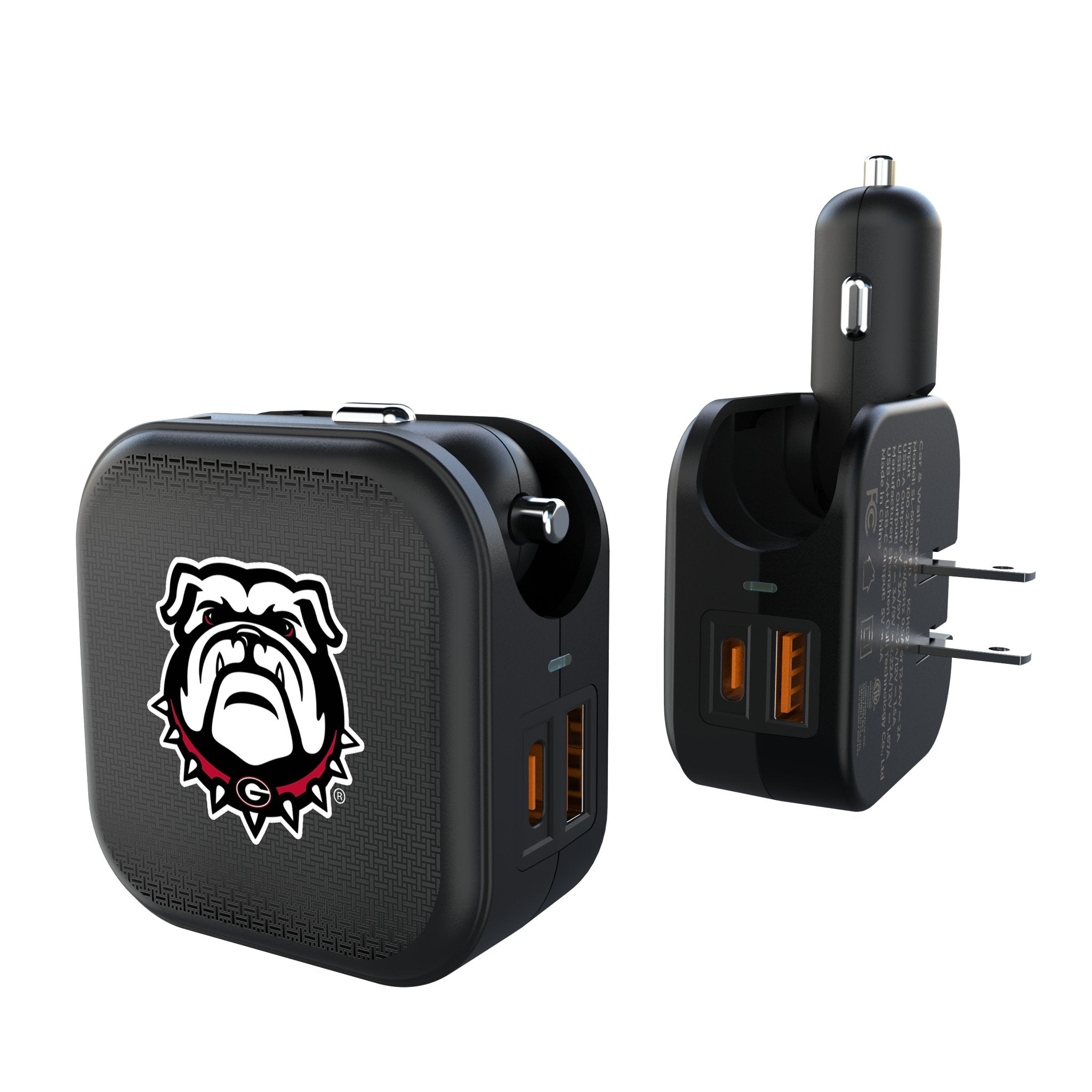 University of Georgia Bulldogs Uga Linen 2 in 1 USB A/C Charger - Sports Gifts, Sports Memorabilia, Sports Collectibles, Fan Shop
