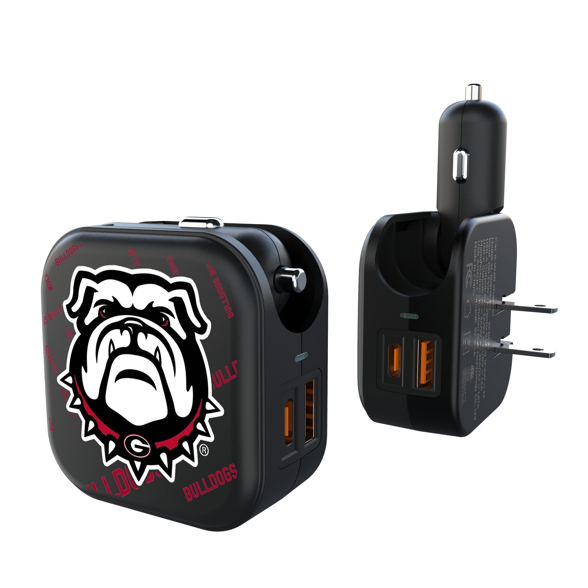University of Georgia Bulldogs Uga Quadtile 2 in 1 USB A/C Charger - Sports Gifts, Sports Memorabilia, Sports Collectibles, Fan Shop