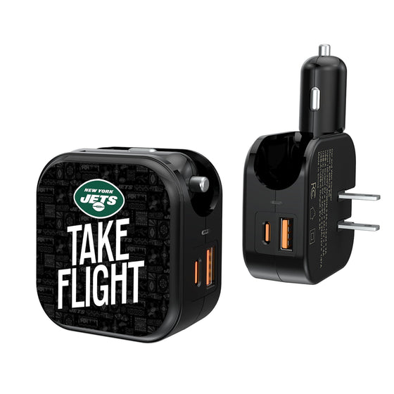 New York Jets 2024 Illustrated Limited Edition 2 in 1 USB A/C Charger-0