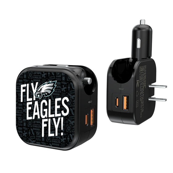 Philadelphia Eagles 2024 Illustrated Limited Edition 2 in 1 USB A/C Charger-0