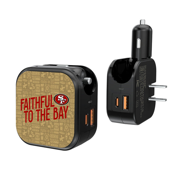 San Francisco 49ers 2024 Illustrated Limited Edition 2 in 1 USB A/C Charger-0