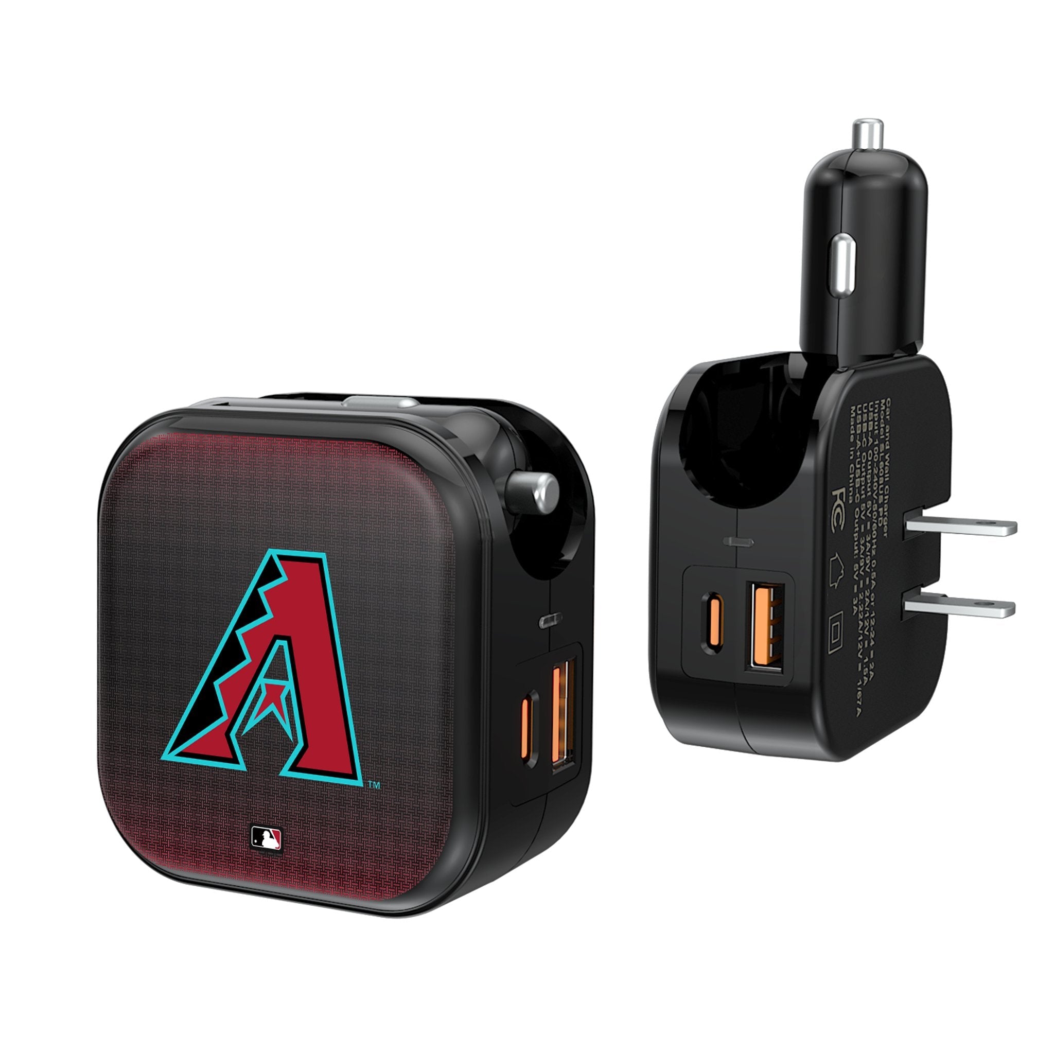 Arizona Diamondbacks Linen 2 in 1 USB A/C Charger - Sports Gifts, Sports Memorabilia, Sports Collectibles, Fan Shop