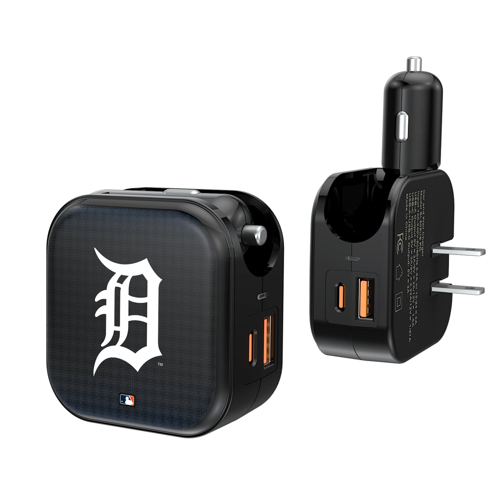 Detroit Tigers Linen 2 in 1 USB A/C Charger - Sports Gifts, Sports Memorabilia, Sports Collectibles, Fan Shop