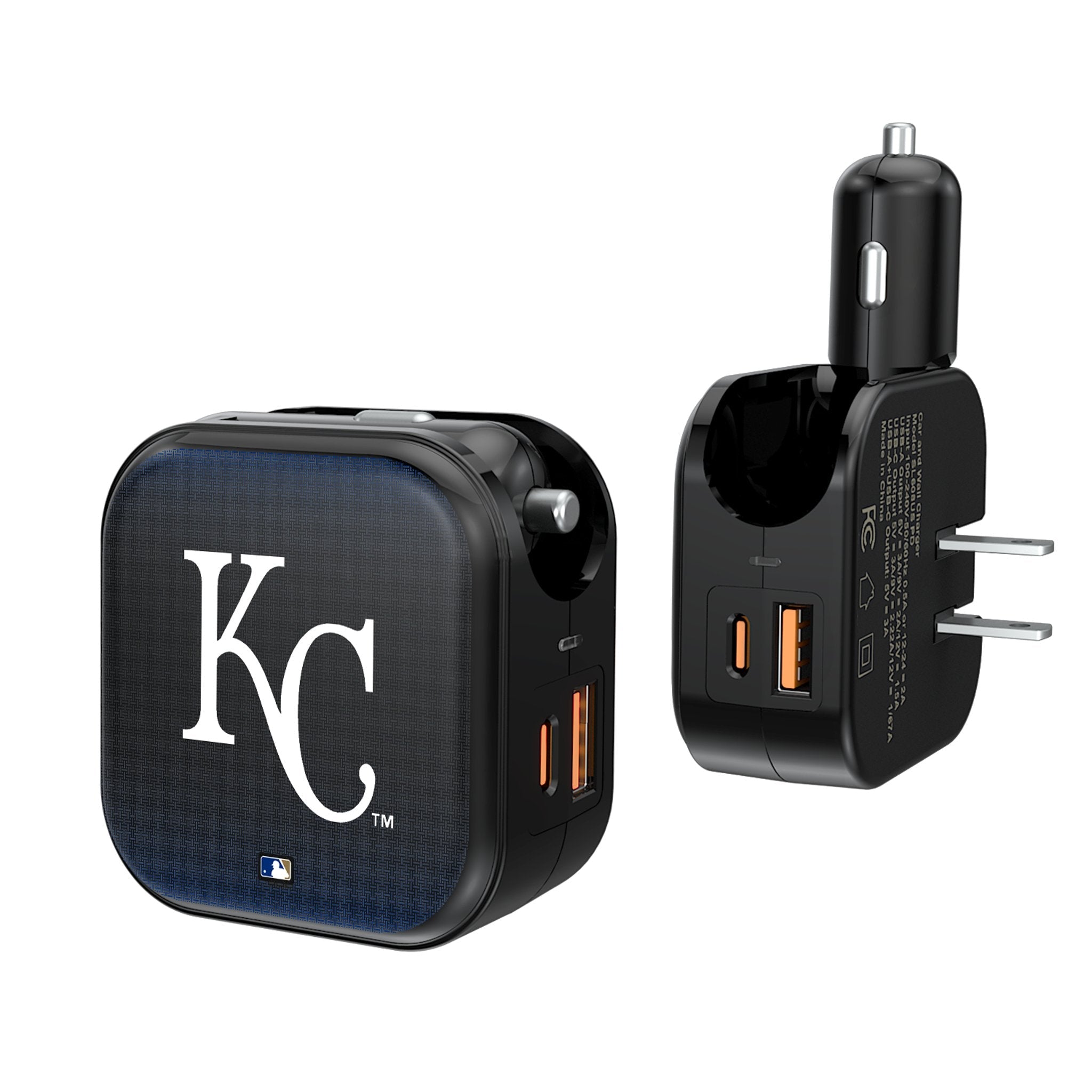 Kansas City Royals Linen 2 in 1 USB A/C Charger - Sports Gifts, Sports Memorabilia, Sports Collectibles, Fan Shop