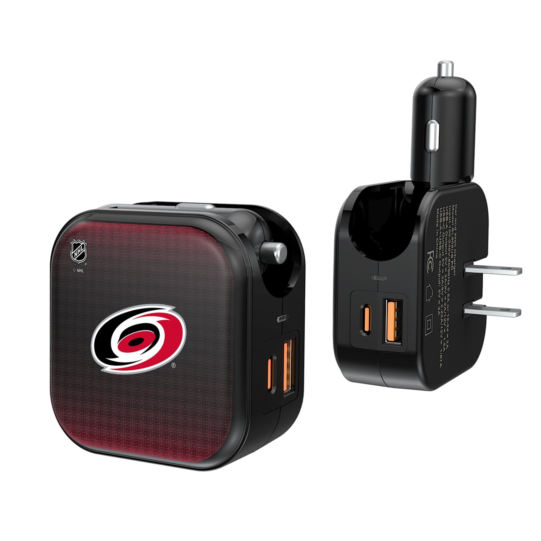 Carolina Hurricanes Linen 2 in 1 USB A/C Charger - Sports Gifts, Sports Memorabilia, Sports Collectibles, Fan Shop