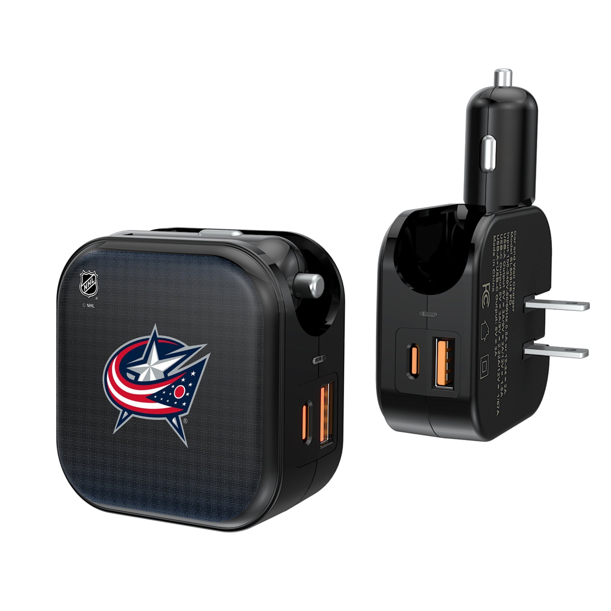 Columbus Blue Jackets Linen 2 in 1 USB A/C Charger - Sports Gifts, Sports Memorabilia, Sports Collectibles, Fan Shop