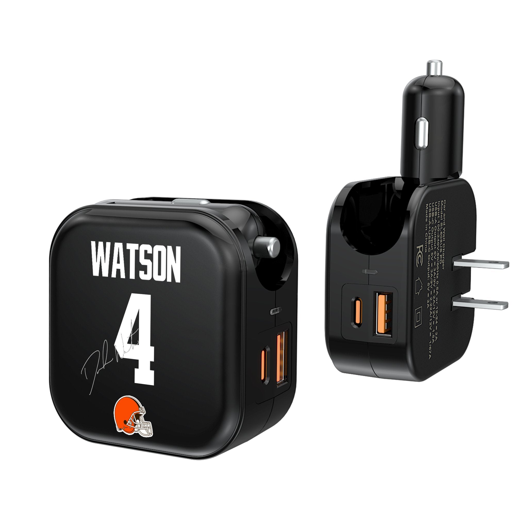 Deshaun Watson Cleveland Browns 4 Ready 2 in 1 USB A/C Charger - Sports Gifts, Sports Memorabilia, Sports Collectibles, Fan Shop
