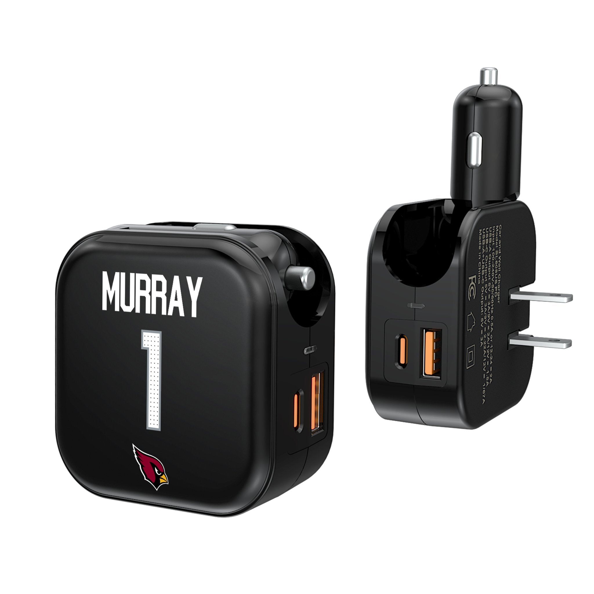Kyler Murray Arizona Cardinals 1 Ready 2 in 1 USB A/C Charger - Sports Gifts, Sports Memorabilia, Sports Collectibles, Fan Shop