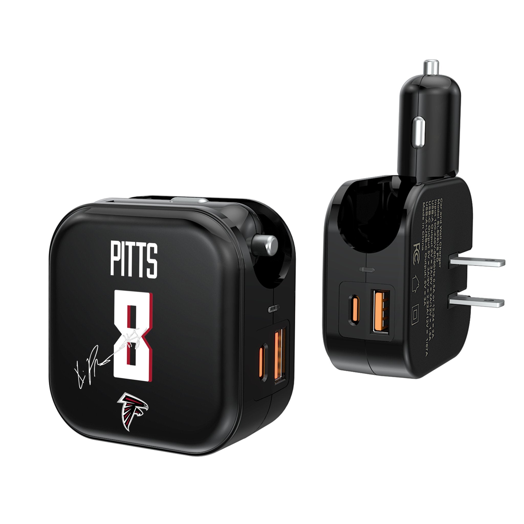 Kyle Pitts Atlanta Falcons 8 Ready 2 in 1 USB A/C Charger - Sports Gifts, Sports Memorabilia, Sports Collectibles, Fan Shop