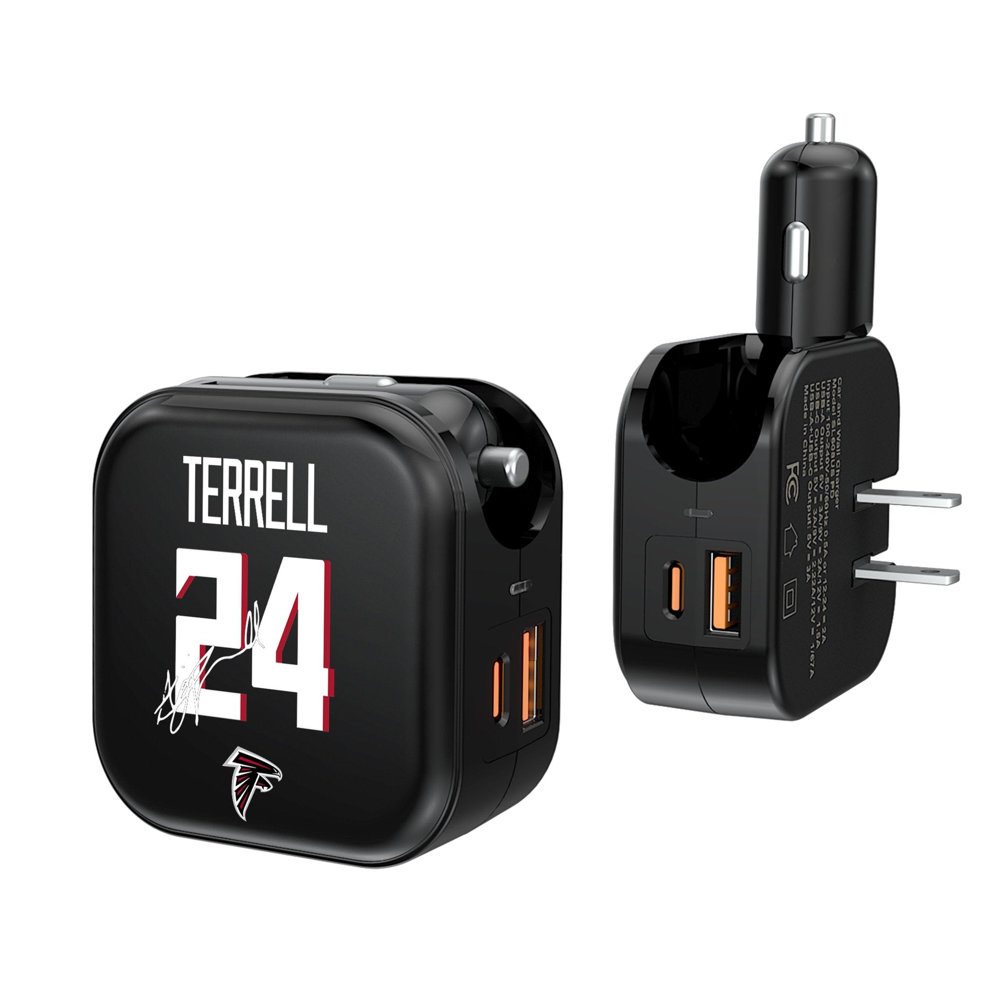 A.J. Terrell Atlanta Falcons 24 Ready 2 in 1 USB A/C Charger - Sports Gifts, Sports Memorabilia, Sports Collectibles, Fan Shop
