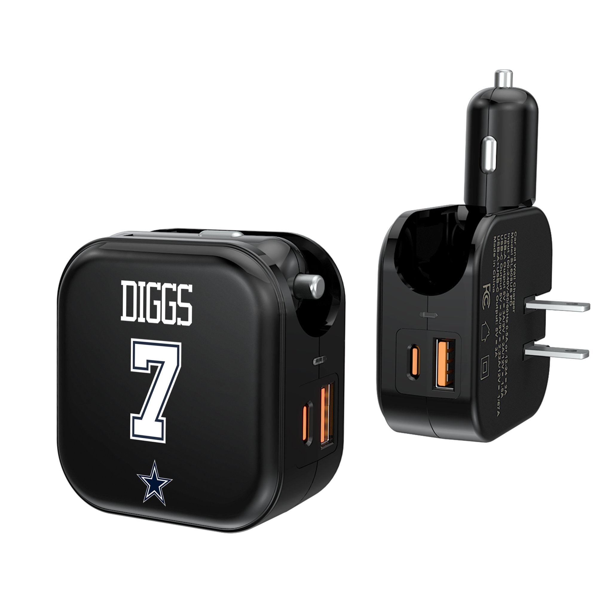 Trevon Diggs Dallas Cowboys 7 Ready 2 in 1 USB A/C Charger - Sports Gifts, Sports Memorabilia, Sports Collectibles, Fan Shop