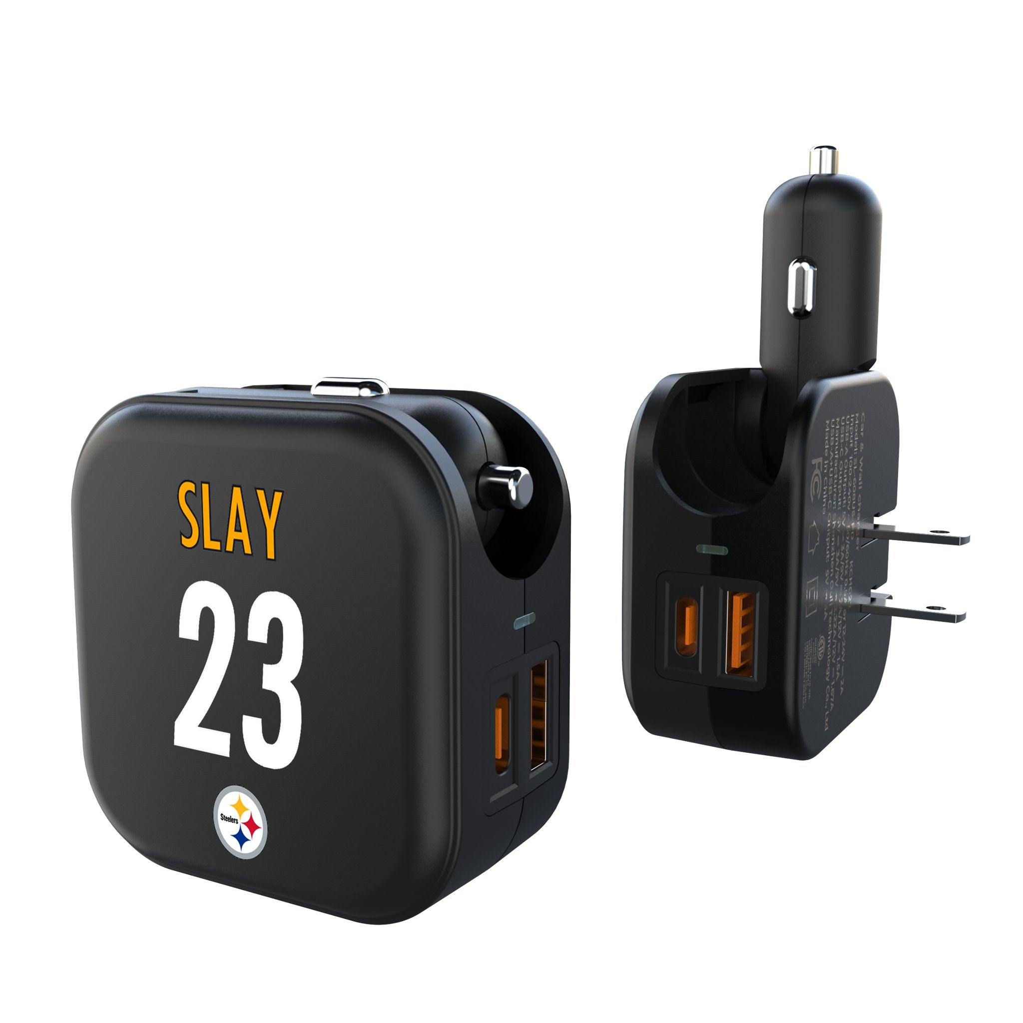 Darius Slay Pittsburgh Steelers 23 Game Tactic 2 in 1 USB A/C Charger - Sports Gifts, Sports Memorabilia, Sports Collectibles, Fan Shop