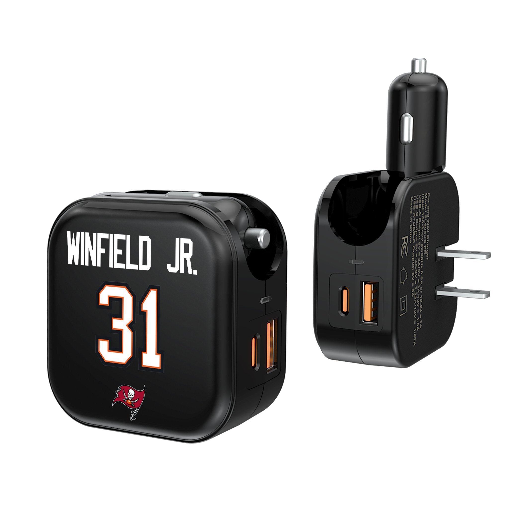 Antoine Winfield Jr. Tampa Bay Buccaneers 31 Ready 2 in 1 USB A/C Charger - Sports Gifts, Sports Memorabilia, Sports Collectibles, Fan Shop