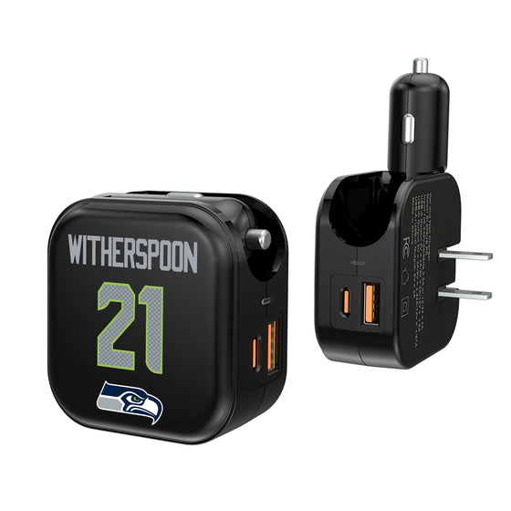 Devon Witherspoon Seattle Seahawks 21 Ready 2 in 1 USB A/C Charger - Sports Gifts, Sports Memorabilia, Sports Collectibles, Fan Shop