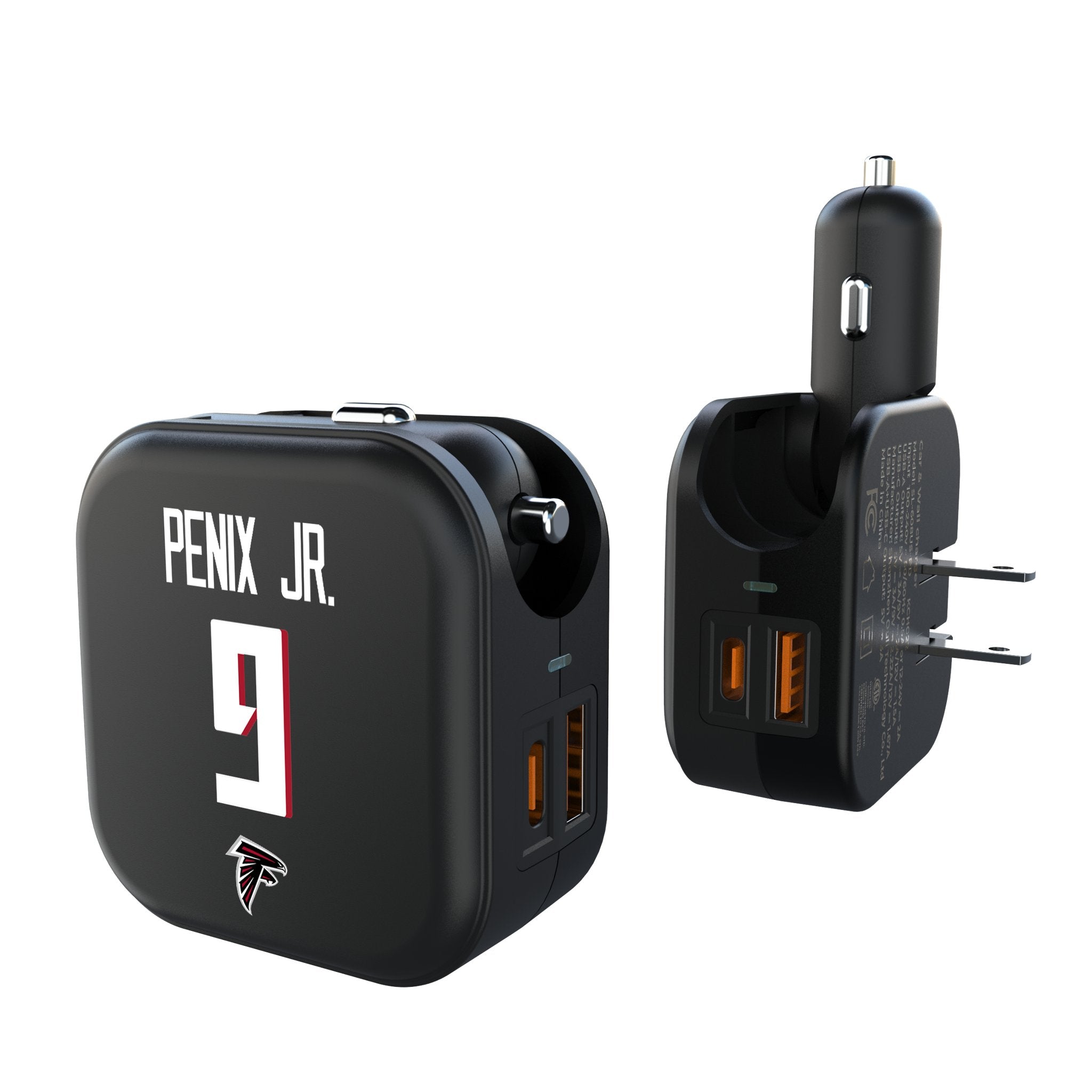 Michael Penix Jr. Atlanta Falcons 9 Game Tactic 2 in 1 USB A/C Charger - Sports Gifts, Sports Memorabilia, Sports Collectibles, Fan Shop