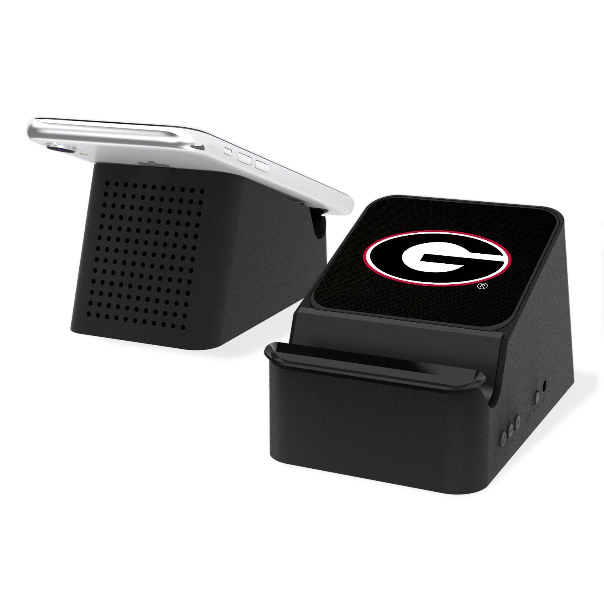 University of Georgia Bulldogs Solid Wireless Charging Station and Bluetooth Speaker - Sports Gifts, Sports Memorabilia, Sports Collectibles, Fan Shop
