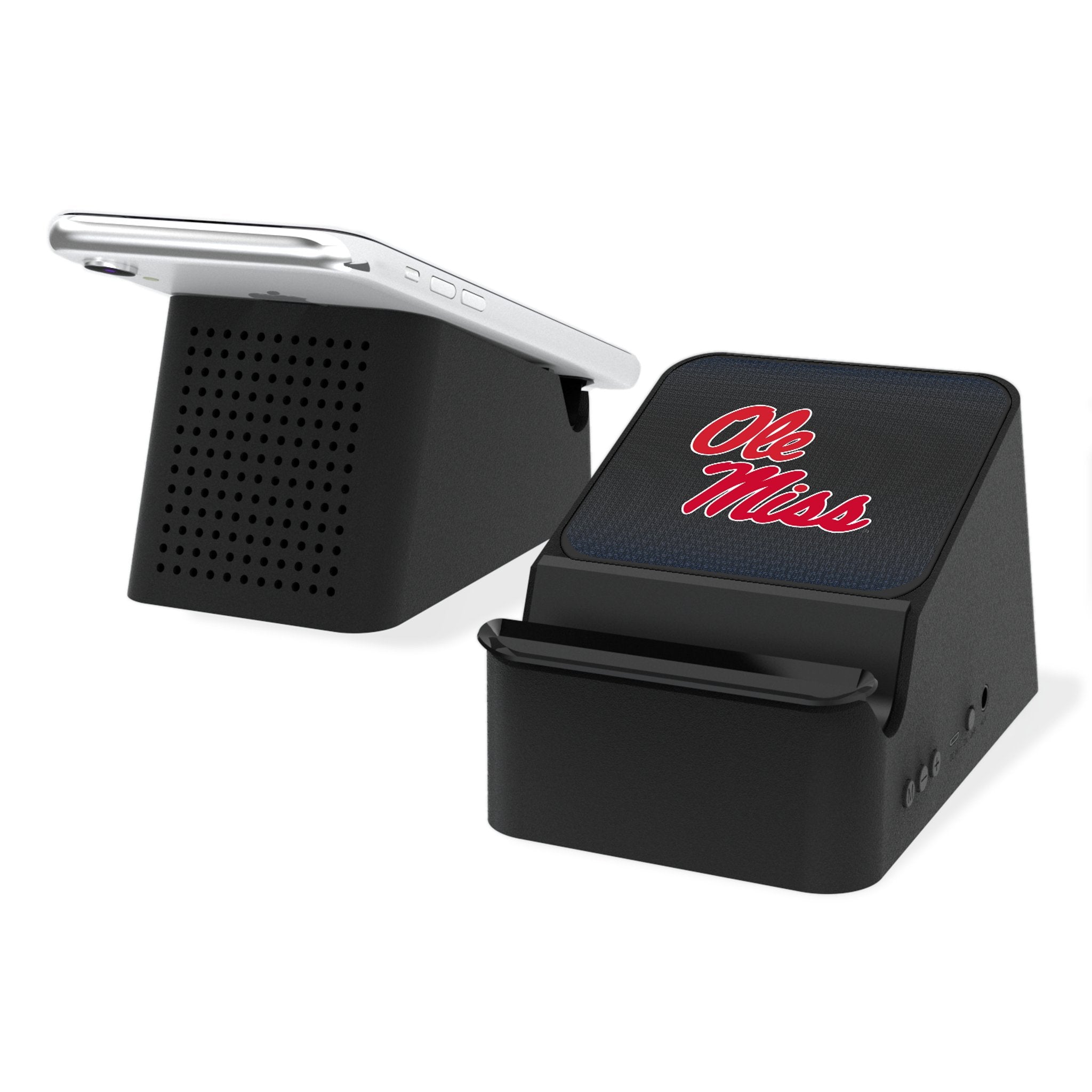 University of Mississippi Rebels Linen Wireless Charging Station and Bluetooth Speaker - Sports Gifts, Sports Memorabilia, Sports Collectibles, Fan Shop