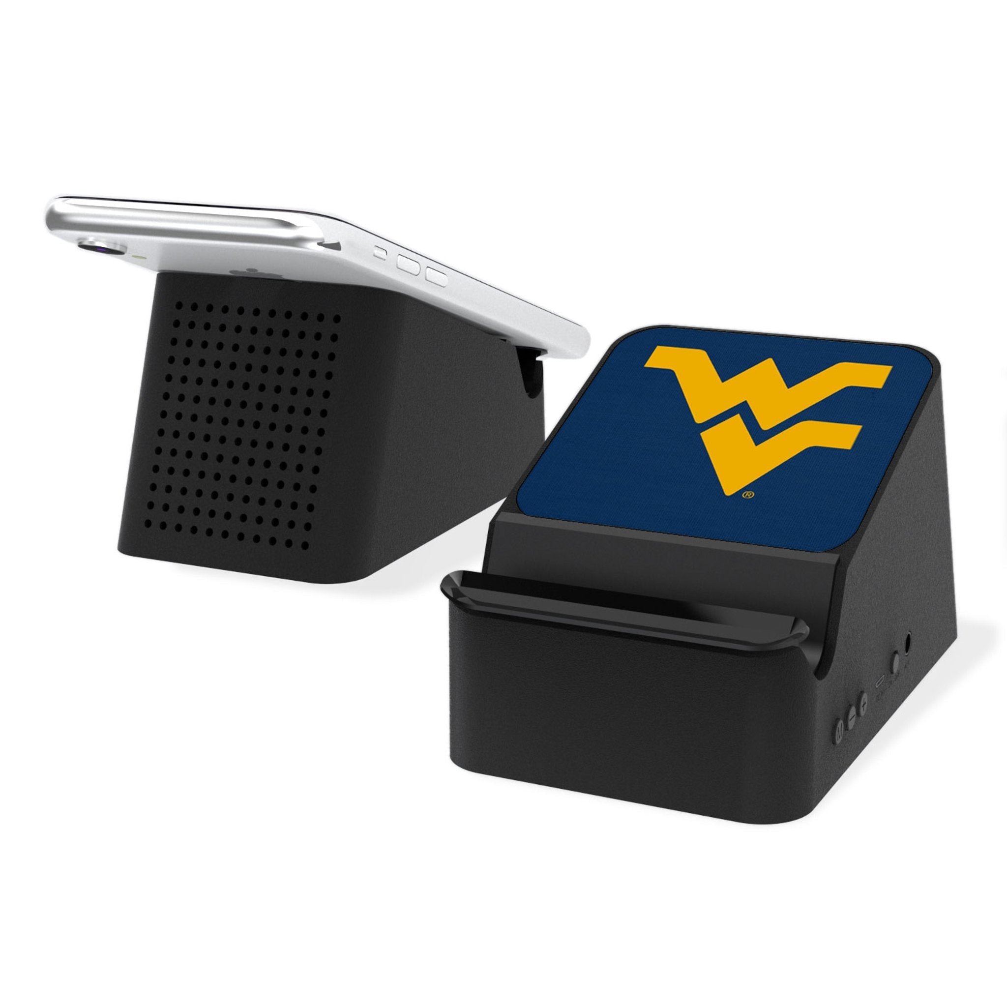 West Virginia University Mountaineers Solid Wireless Charging Station and Bluetooth Speaker - Sports Gifts, Sports Memorabilia, Sports Collectibles, Fan Shop