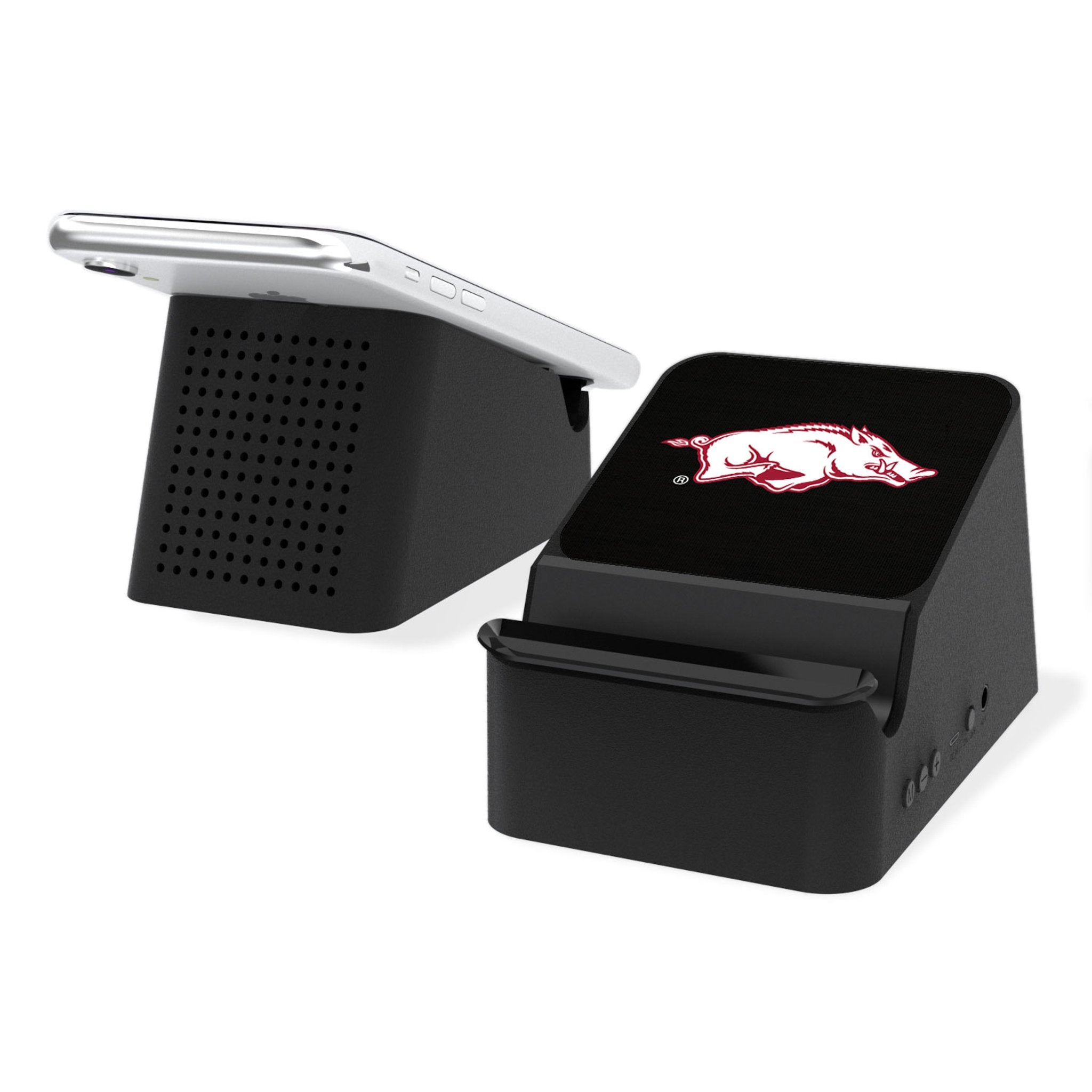 University of Arkansas Fayetteville Razorbacks Solid Wireless Charging Station and Bluetooth Speaker - Sports Gifts, Sports Memorabilia, Sports Collectibles, Fan Shop
