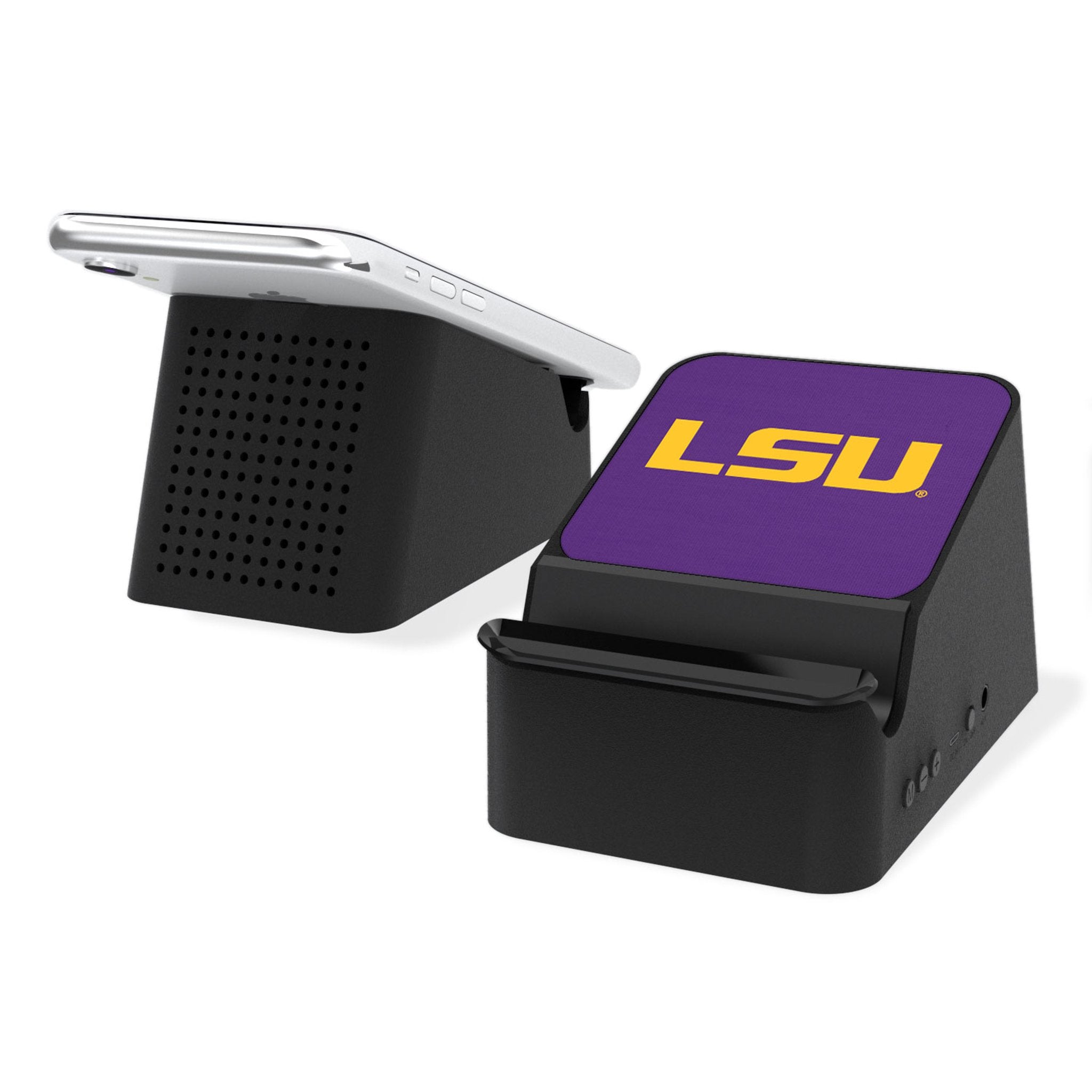 Louisiana State University Tigers Solid Wireless Charging Station and Bluetooth Speaker - Sports Gifts, Sports Memorabilia, Sports Collectibles, Fan Shop