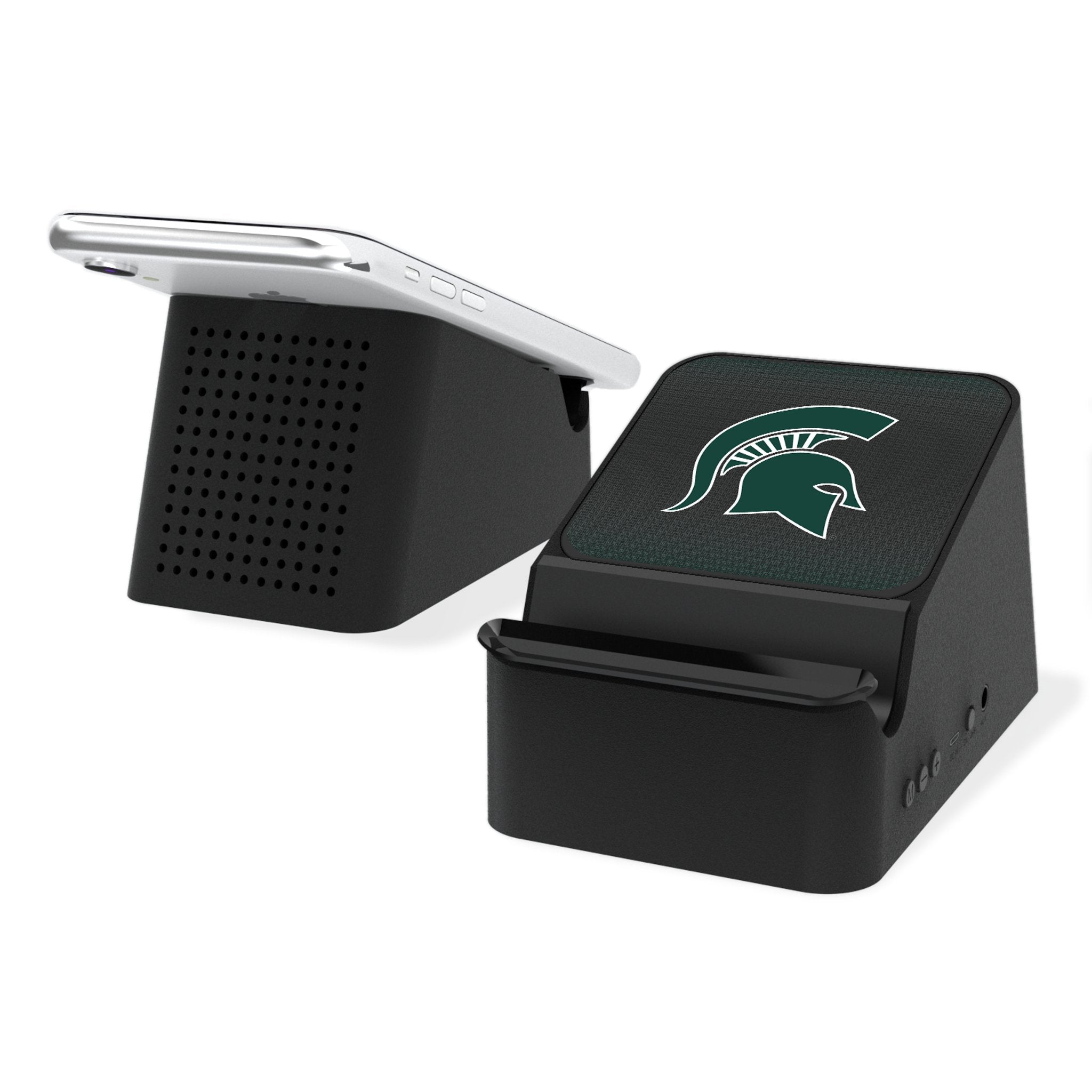 Michigan State University Spartans Linen Wireless Charging Station and Bluetooth Speaker - Sports Gifts, Sports Memorabilia, Sports Collectibles, Fan Shop