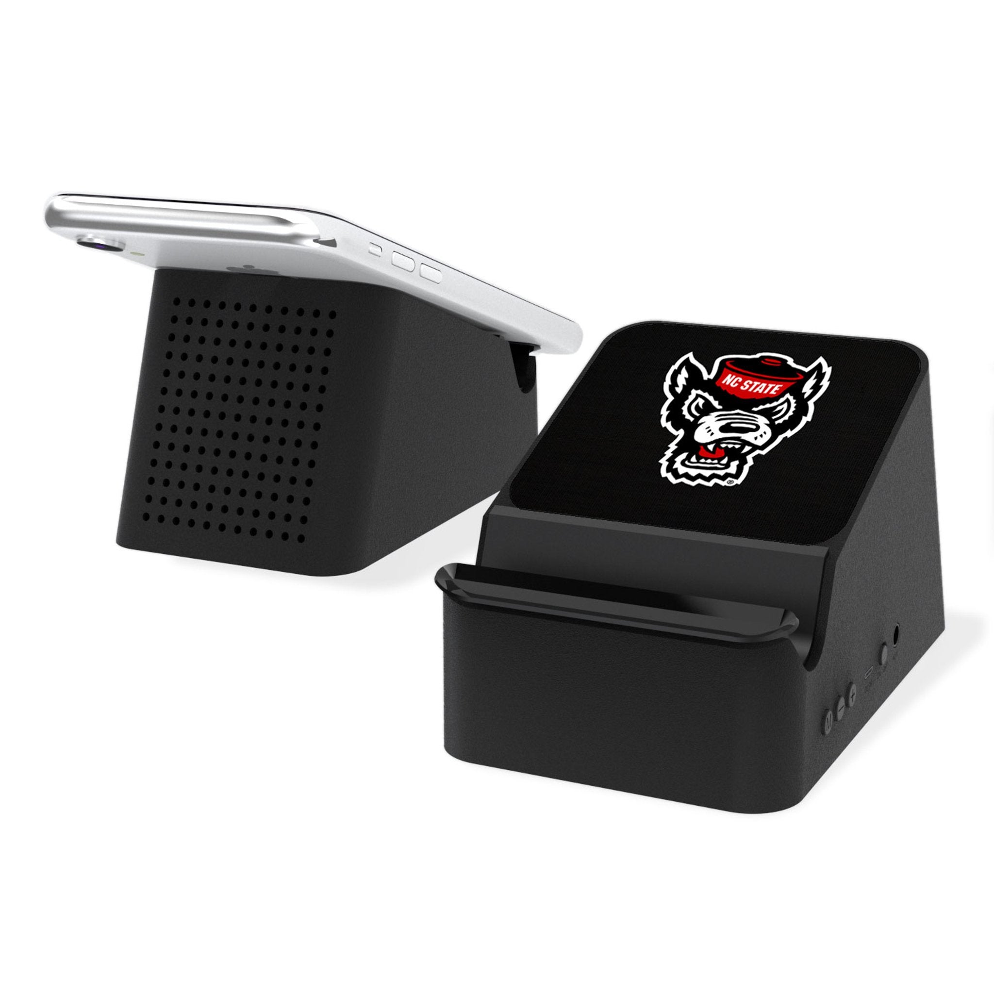 North Carolina State University Wolfpack Solid Wireless Charging Station and Bluetooth Speaker - Sports Gifts, Sports Memorabilia, Sports Collectibles, Fan Shop
