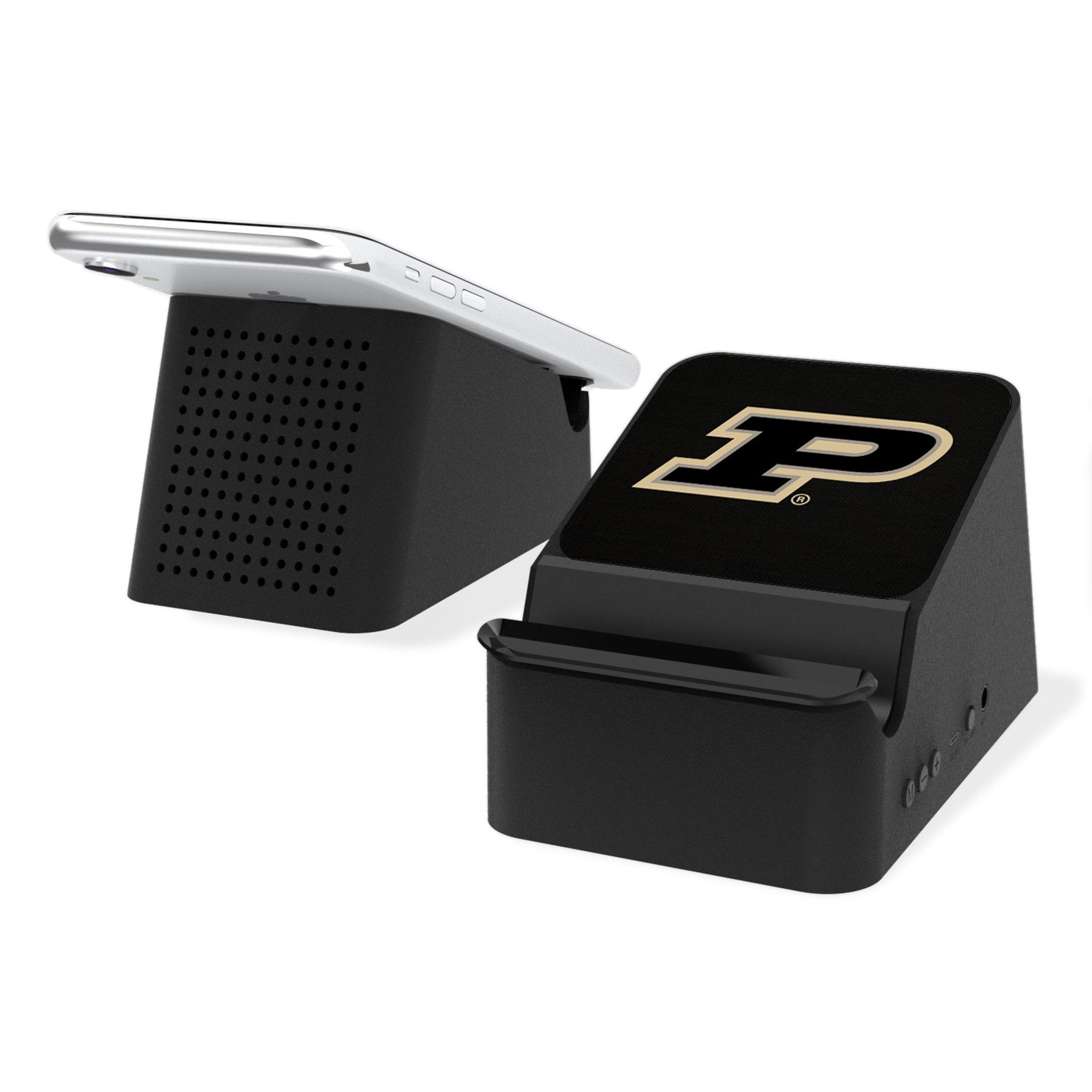 Purdue University Boilermakers Solid Wireless Charging Station and Bluetooth Speaker - Sports Gifts, Sports Memorabilia, Sports Collectibles, Fan Shop
