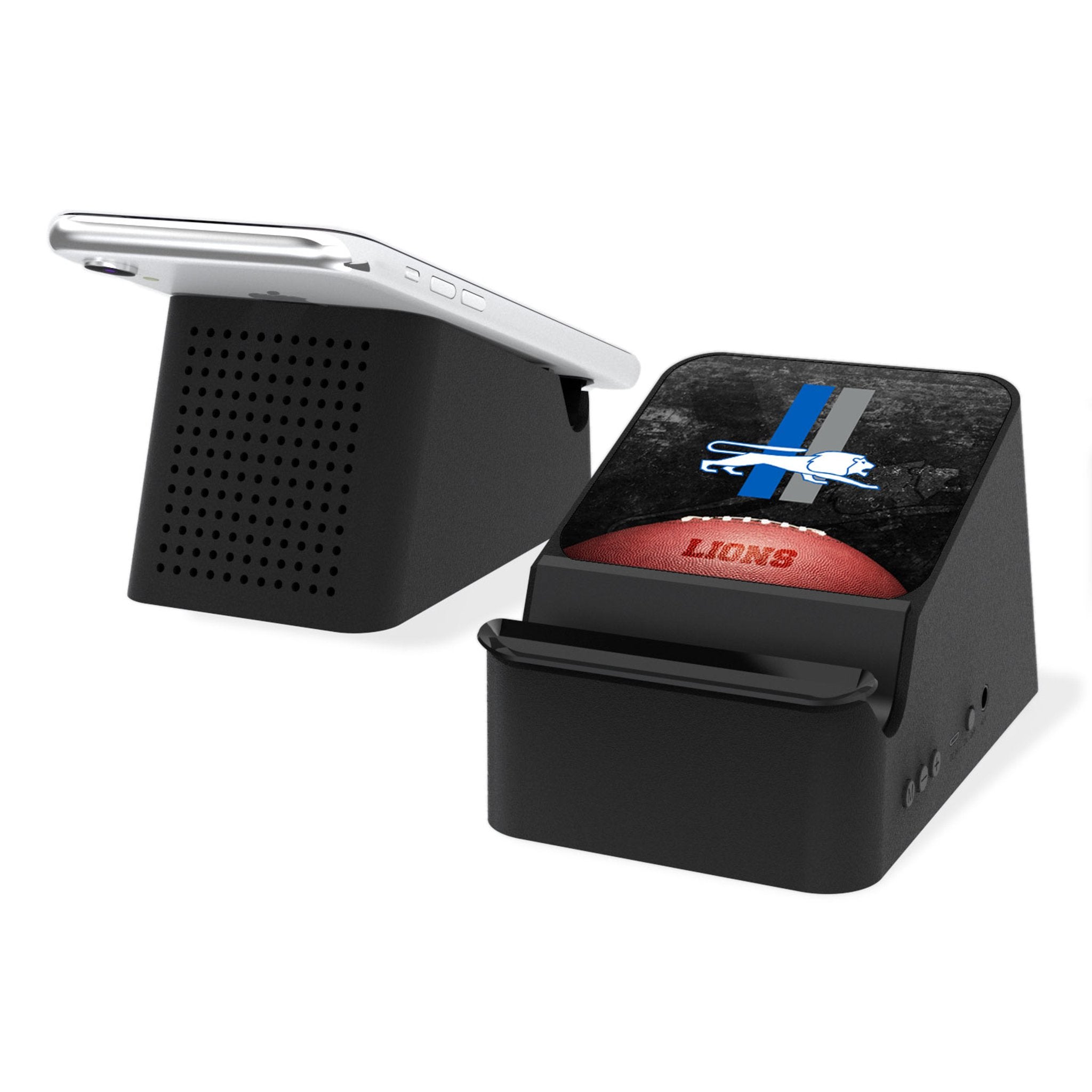 Detroit Lions Retro Legendary Wireless Charging Station and Bluetooth Speaker - Sports Gifts, Sports Memorabilia, Sports Collectibles, Fan Shop