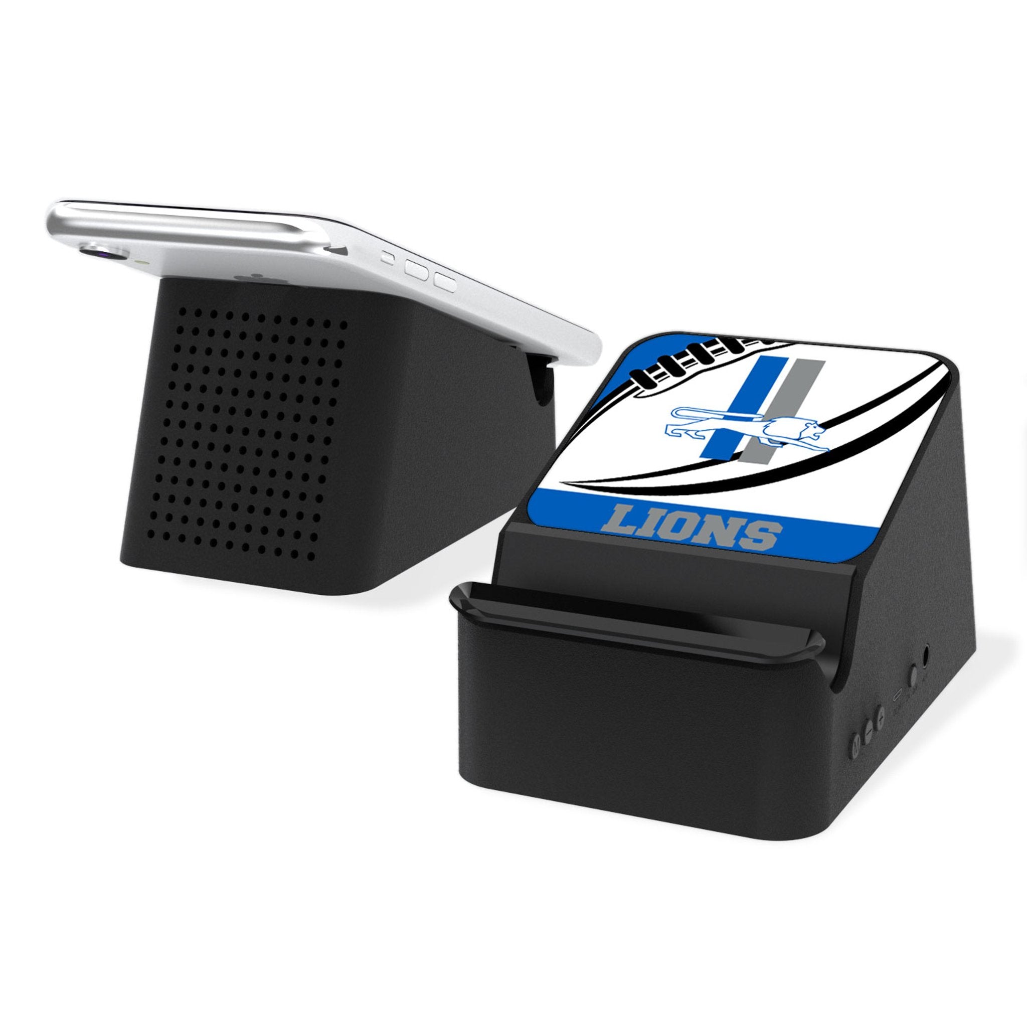 Detroit Lions Retro Passtime Wireless Charging Station and Bluetooth Speaker - Sports Gifts, Sports Memorabilia, Sports Collectibles, Fan Shop