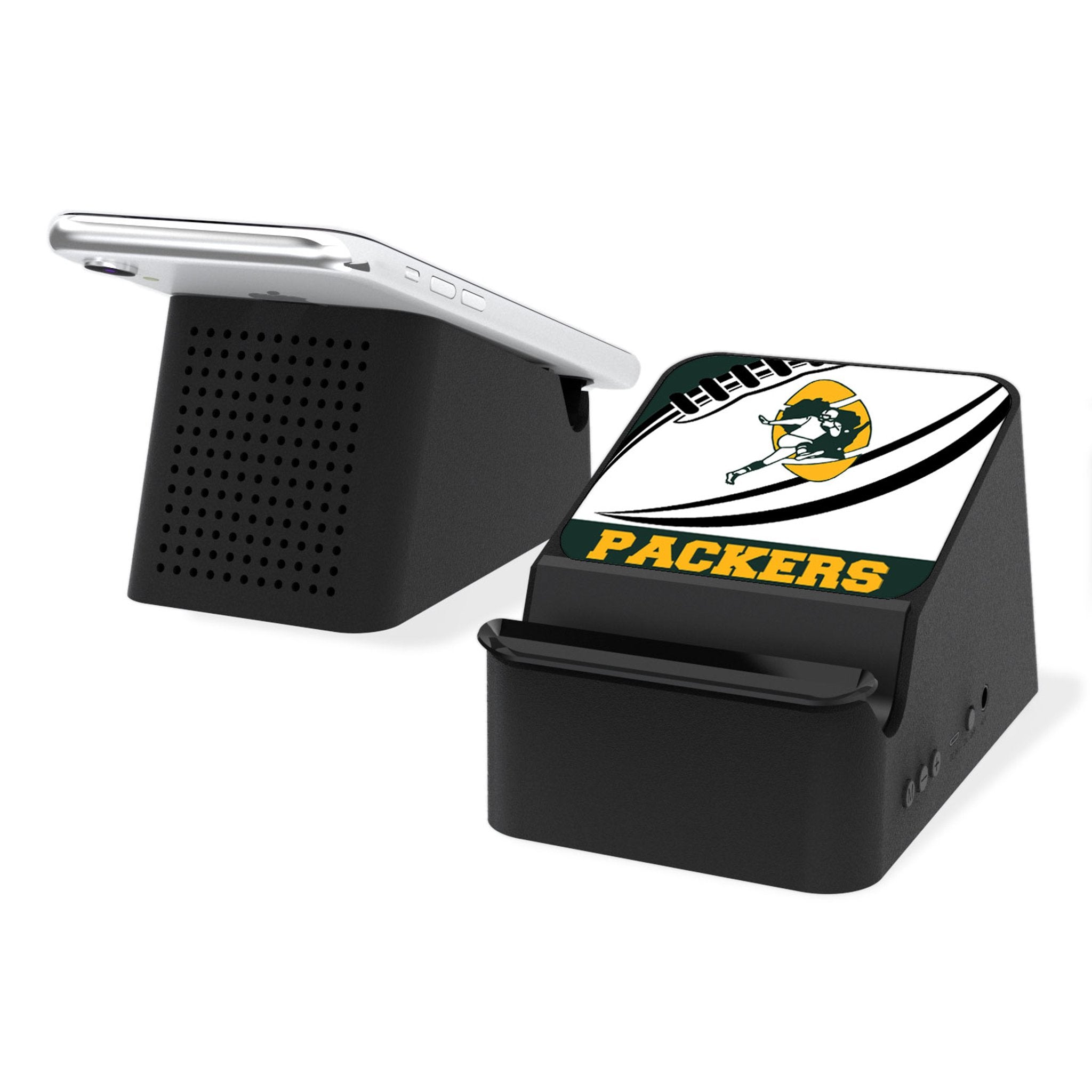 Green Bay Packers Historic Collection Passtime Wireless Charging Station and Bluetooth Speaker - Sports Gifts, Sports Memorabilia, Sports Collectibles, Fan Shop
