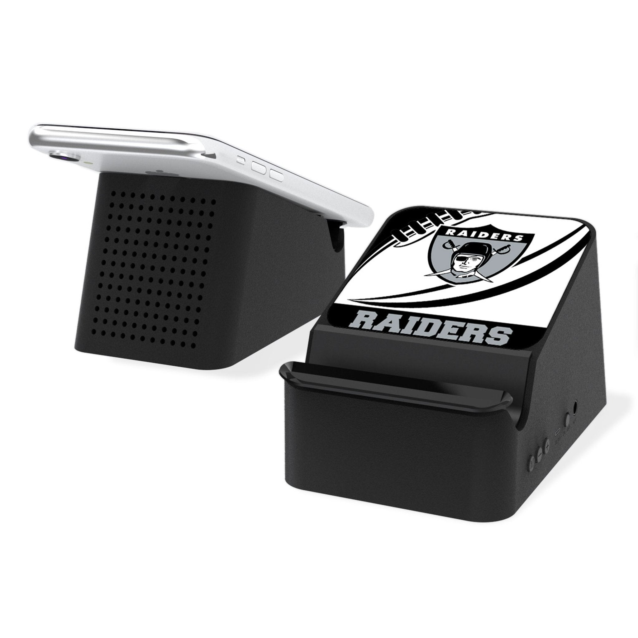 Oakland Raiders 1963 Historic Collection Passtime Wireless Charging Station and Bluetooth Speaker - Sports Gifts, Sports Memorabilia, Sports Collectibles, Fan Shop