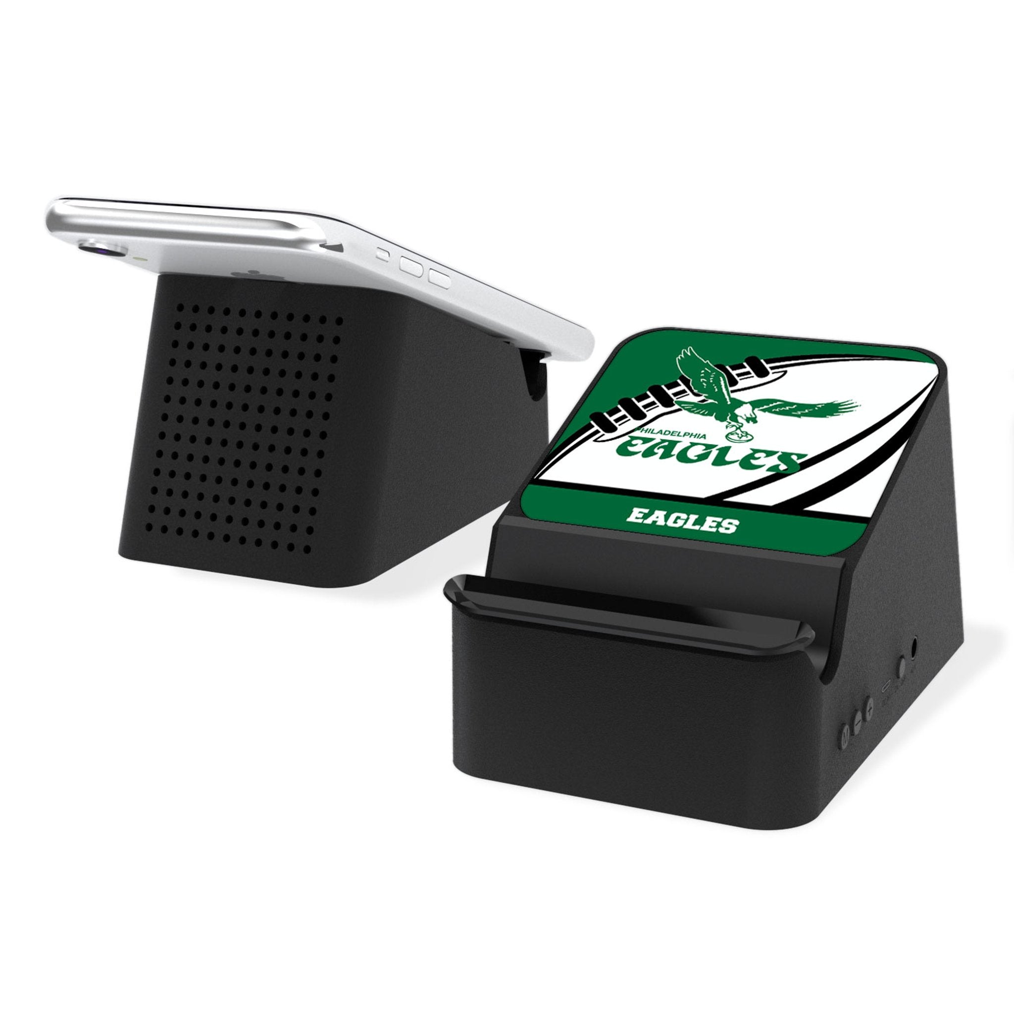 Philadelphia Eagles 1973-1995 Historic Collection Passtime Wireless Charging Station and Bluetooth Speaker - Sports Gifts, Sports Memorabilia, Sports Collectibles, Fan Shop