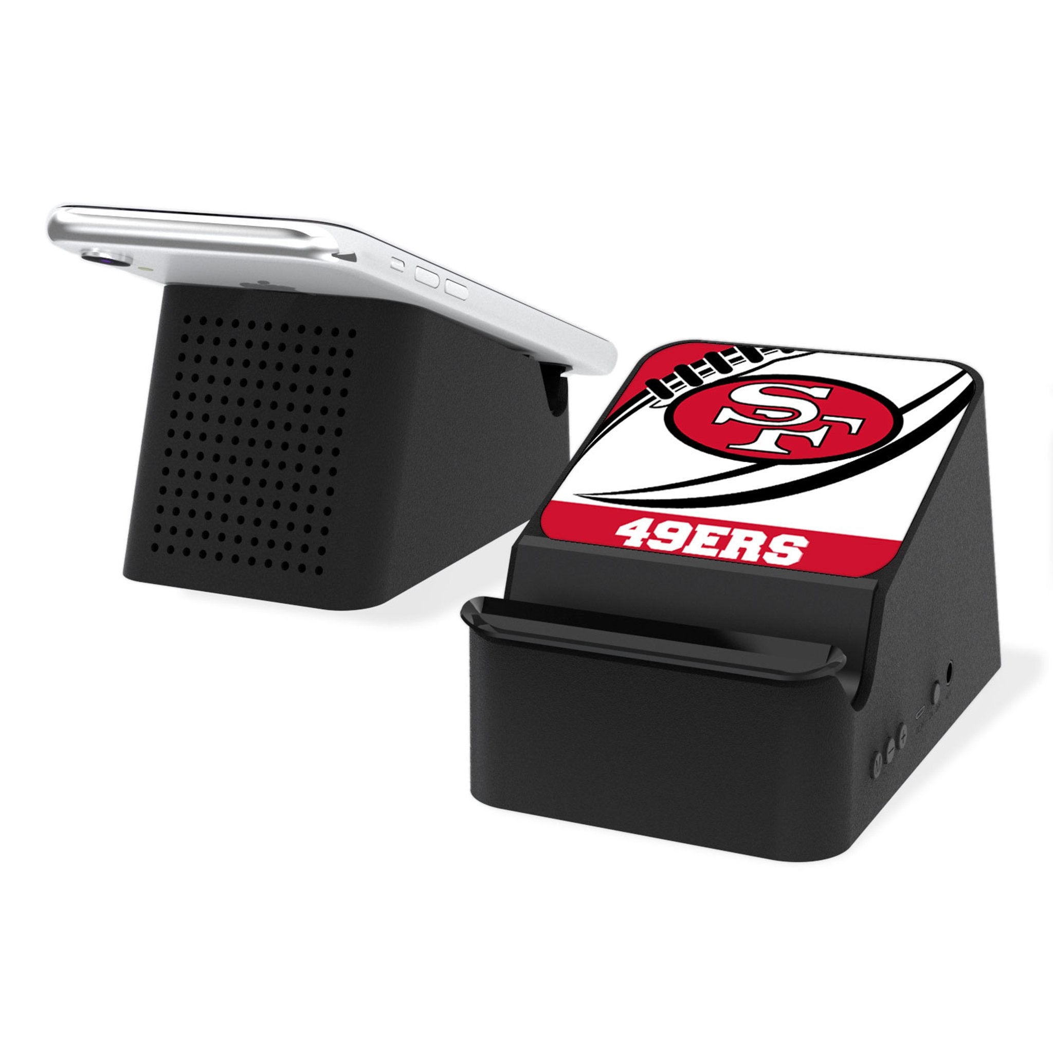 San Francisco 49ers Historic Collection Passtime Wireless Charging Station and Bluetooth Speaker - Sports Gifts, Sports Memorabilia, Sports Collectibles, Fan Shop