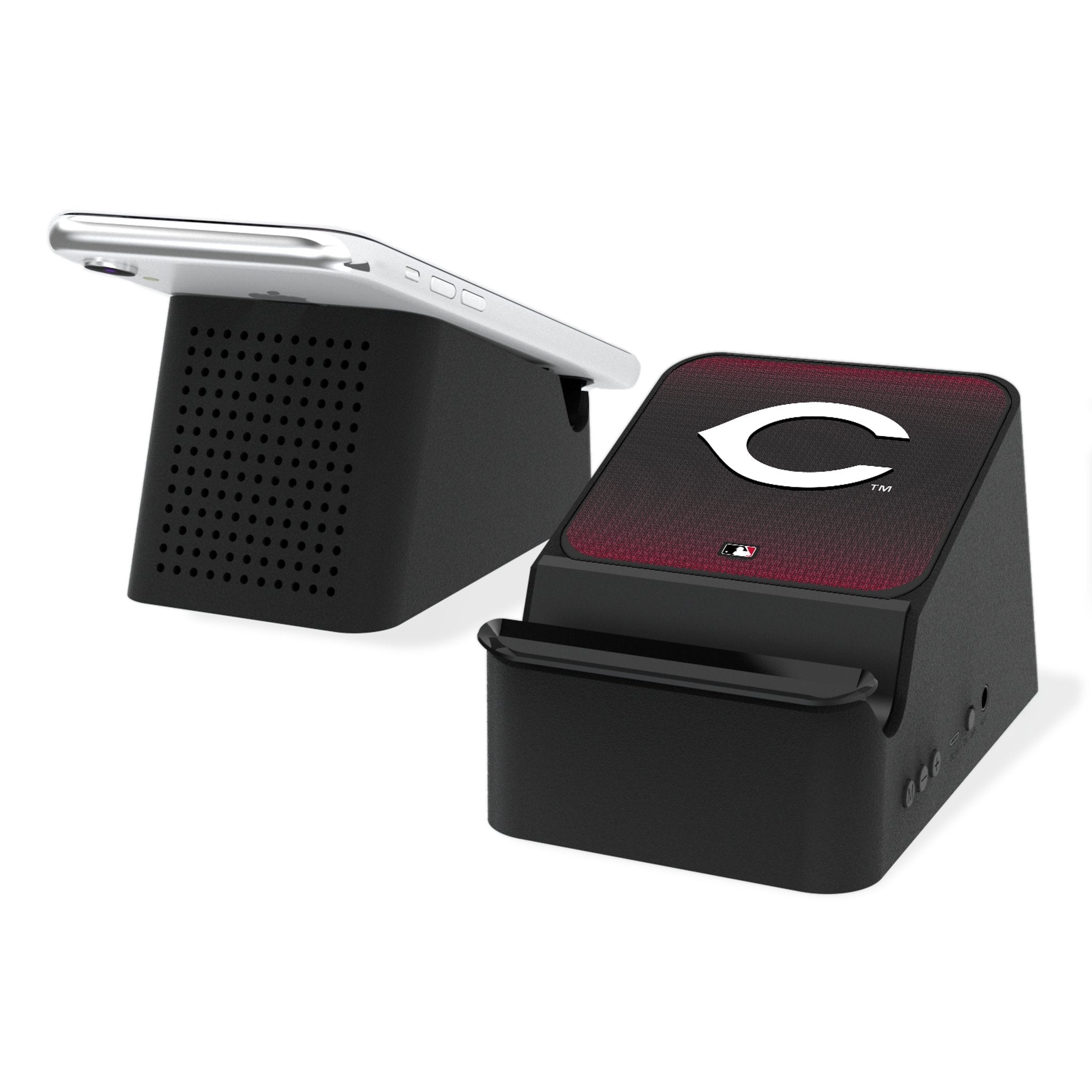 Cincinnati Reds Linen Wireless Charging Station and Bluetooth Speaker - Sports Gifts, Sports Memorabilia, Sports Collectibles, Fan Shop
